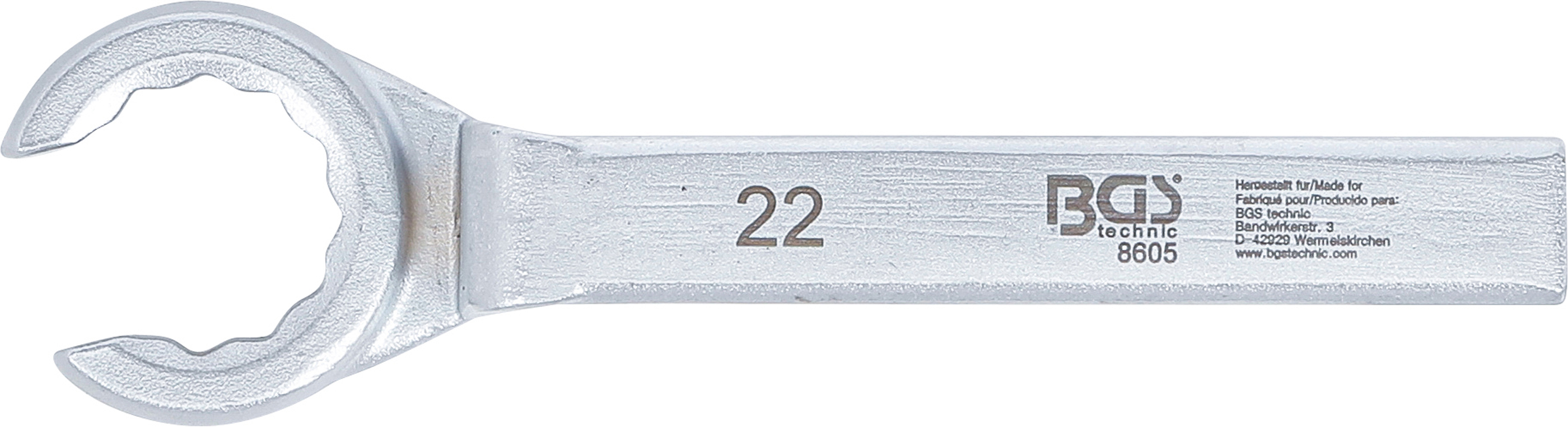 BGS Spezial-Ringschlüssel für Lambdasonden, offen | SW 22 mm