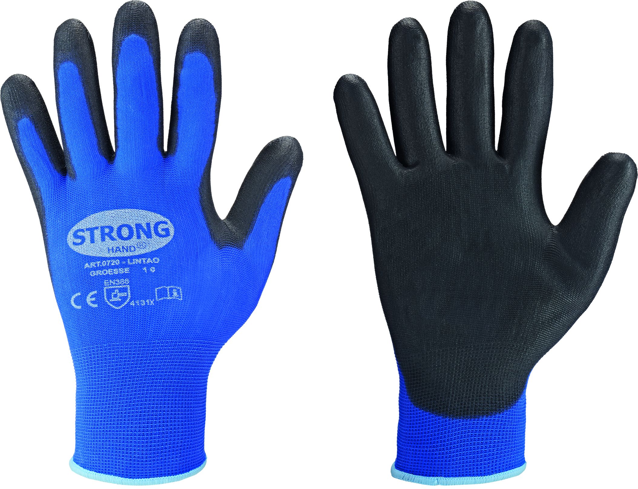 Stronghand Lintao Handschuh Nylon PU Blau Schwarz CAT 2