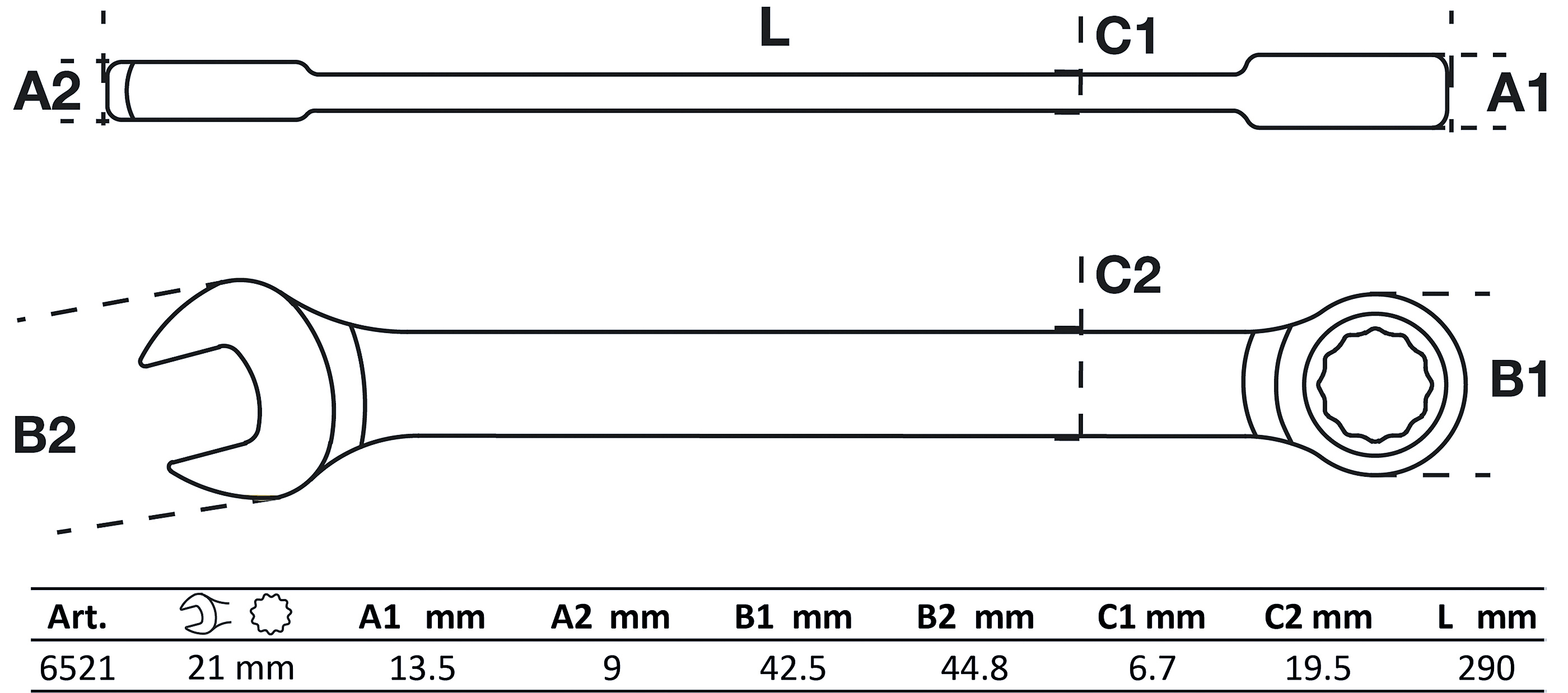 BGS Ratschenring-Maulschlüssel | SW 21 mm