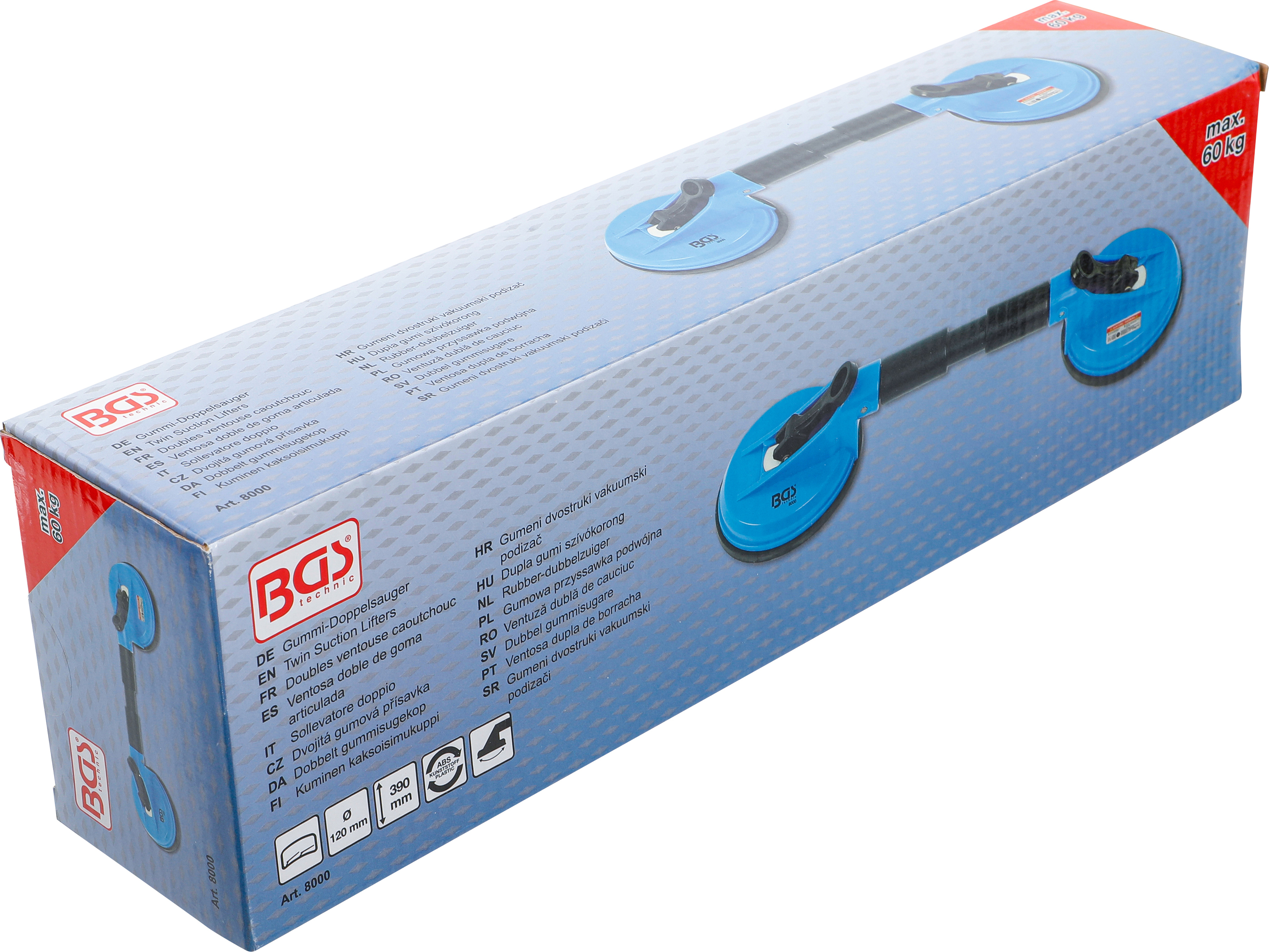 BGS Gummi-Doppelsauger | ABS | mit flexiblen Köpfen | Ø 120 mm | 390 mm