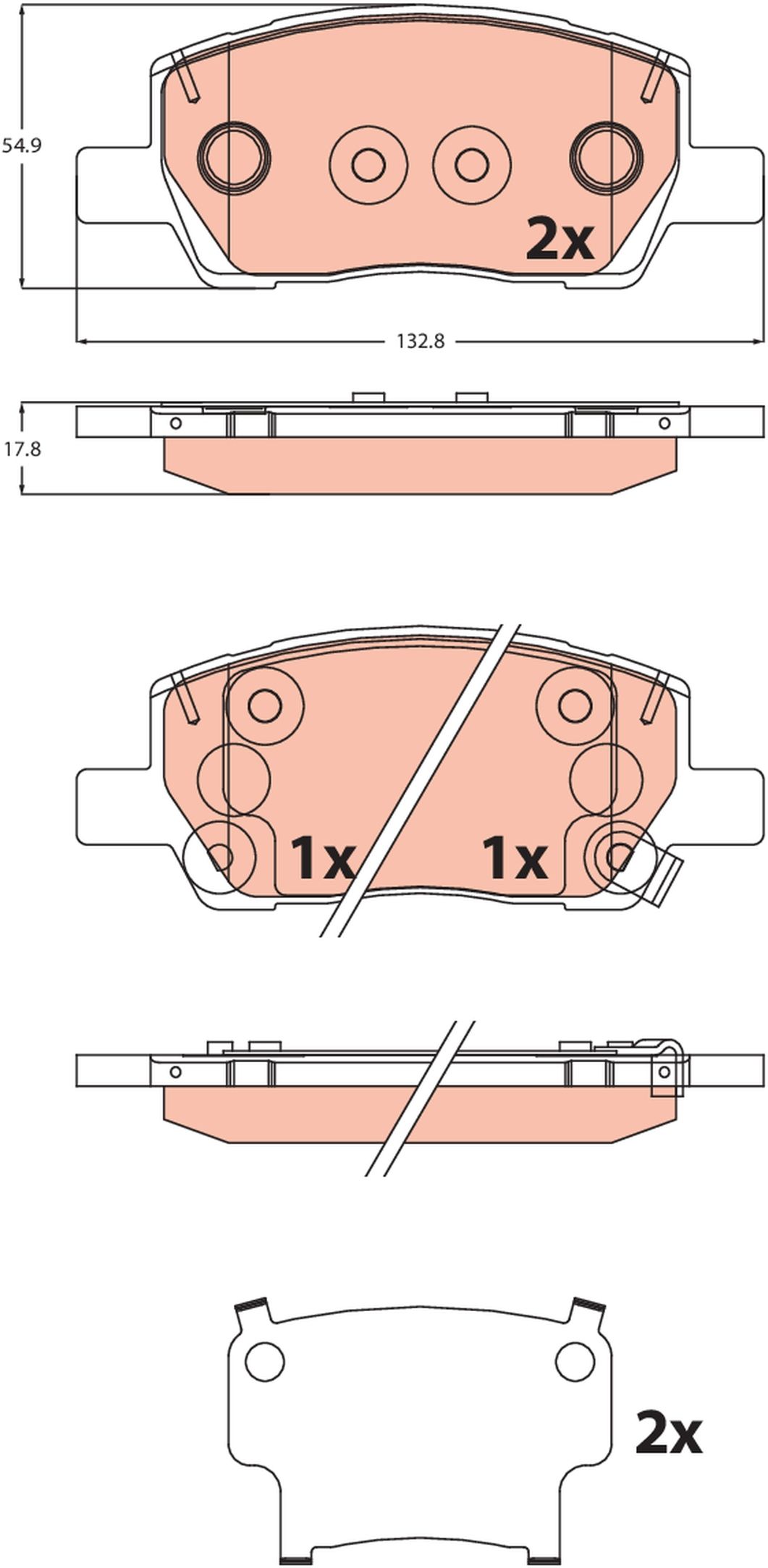 Bremsbelagsatz, Scheibenbremse