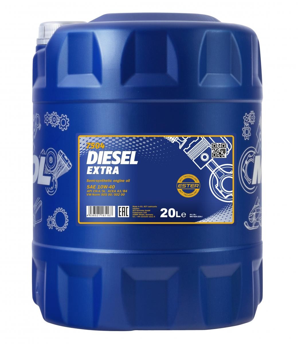10W-40 Mannol 7504 Diesel Extra Motoröl 20 Liter