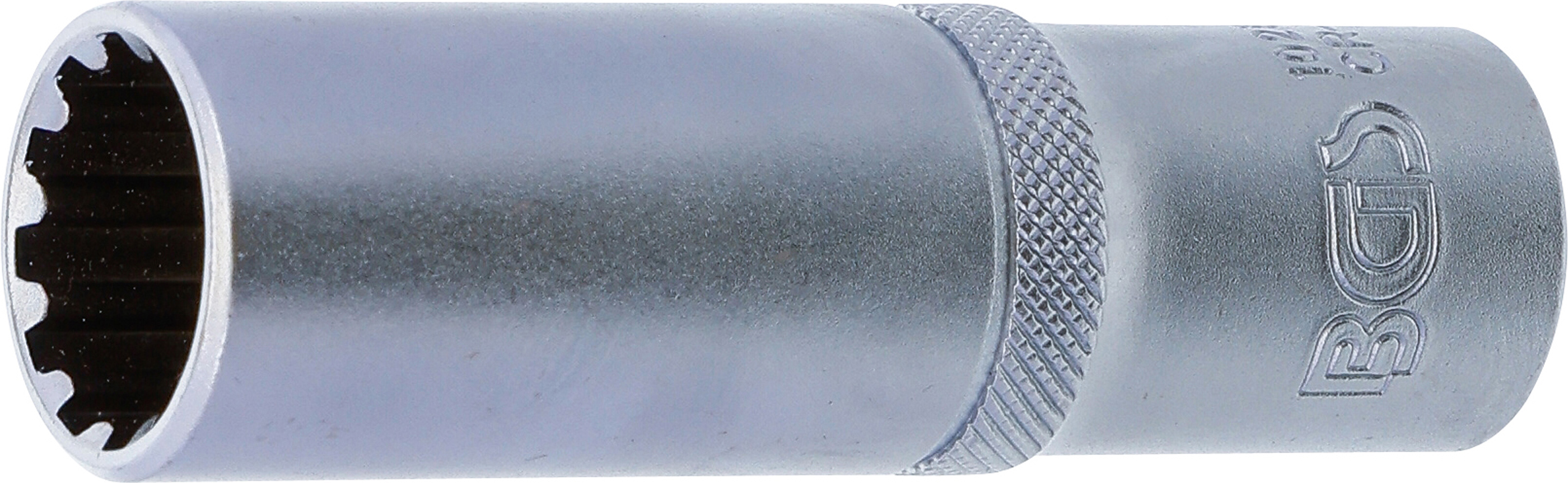 BGS Steckschlüssel-Einsatz Gear Lock, tief | Antrieb Innenvierkant 12,5 mm (1/2") | SW 17 mm