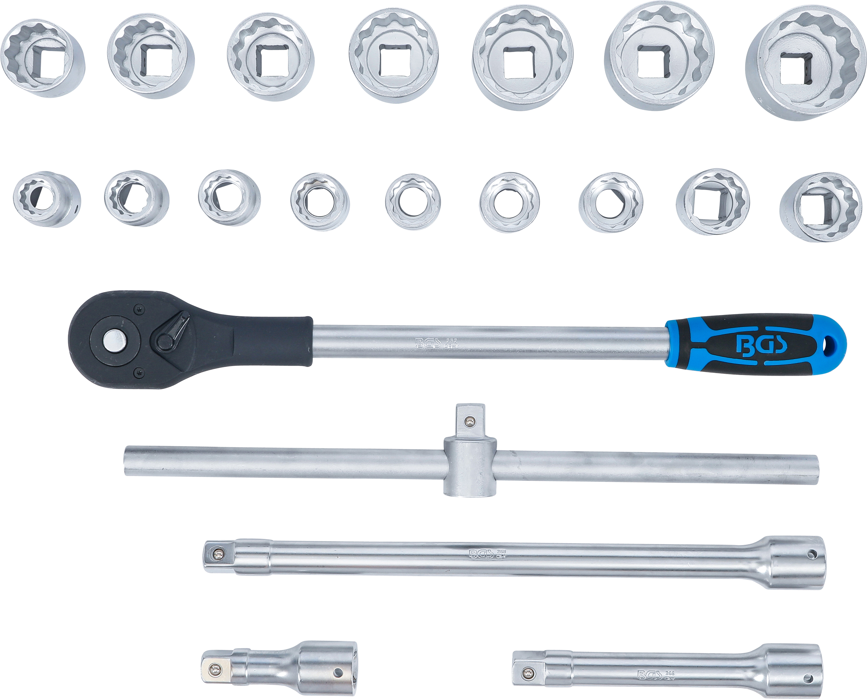 BGS Steckschlüssel-Satz Zwölfkant | Antrieb 20 mm (3/4") | 21-tlg.