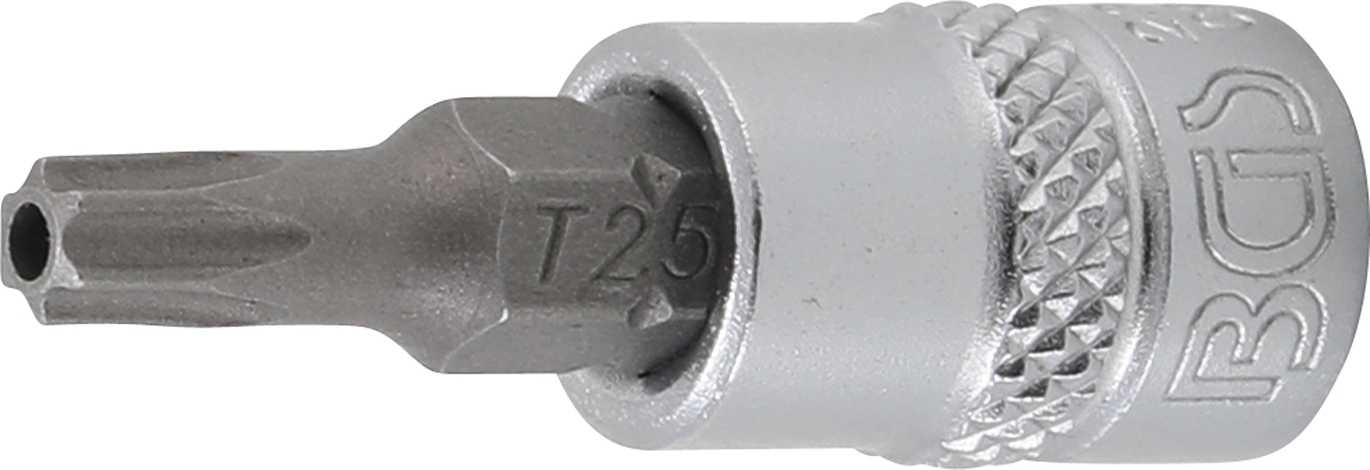 BGS Bit-Einsatz | Antrieb Innenvierkant 6,3 mm (1/4") | T-Profil (für Torx) mit Bohrung T25