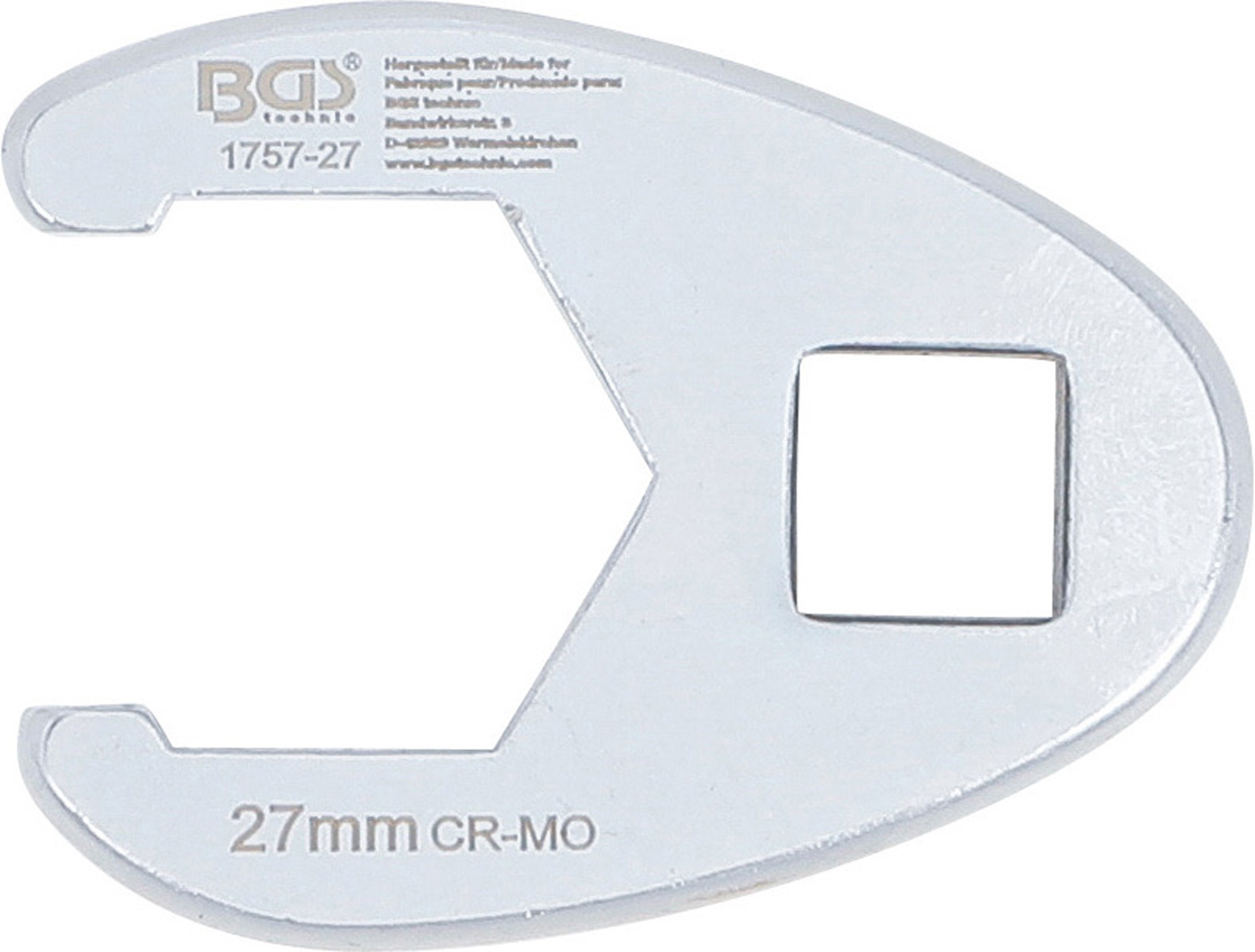BGS Hahnenfußschlüssel | Antrieb Innenvierkant 12,5 mm (1/2") | SW 27 mm