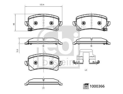 Bremsbelagsatz, Scheibenbremse