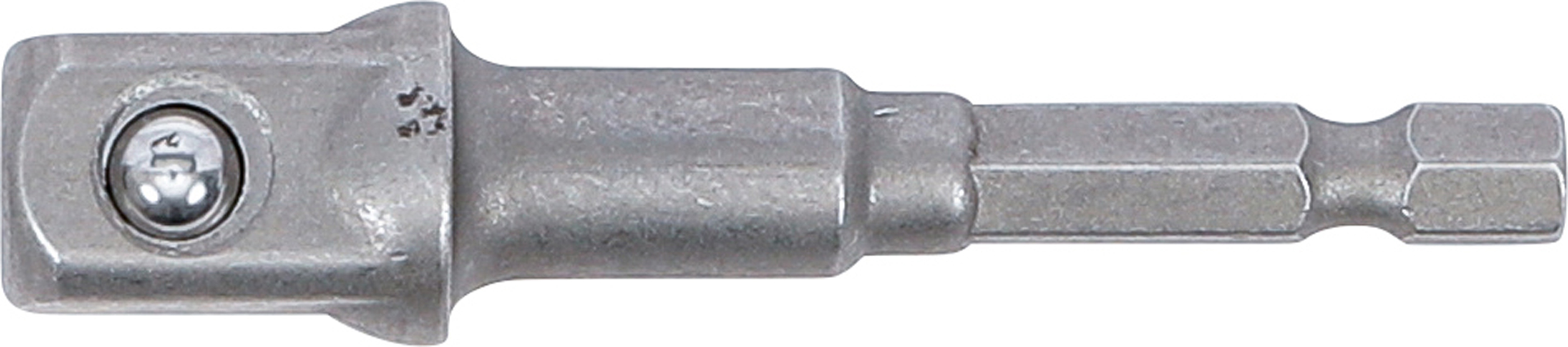 BGS Adapter für Bohrmaschinen | Antrieb Außensechskant 6,3 mm (1/4") / Abtrieb Außenvierkant 12,5 mm (1/2")