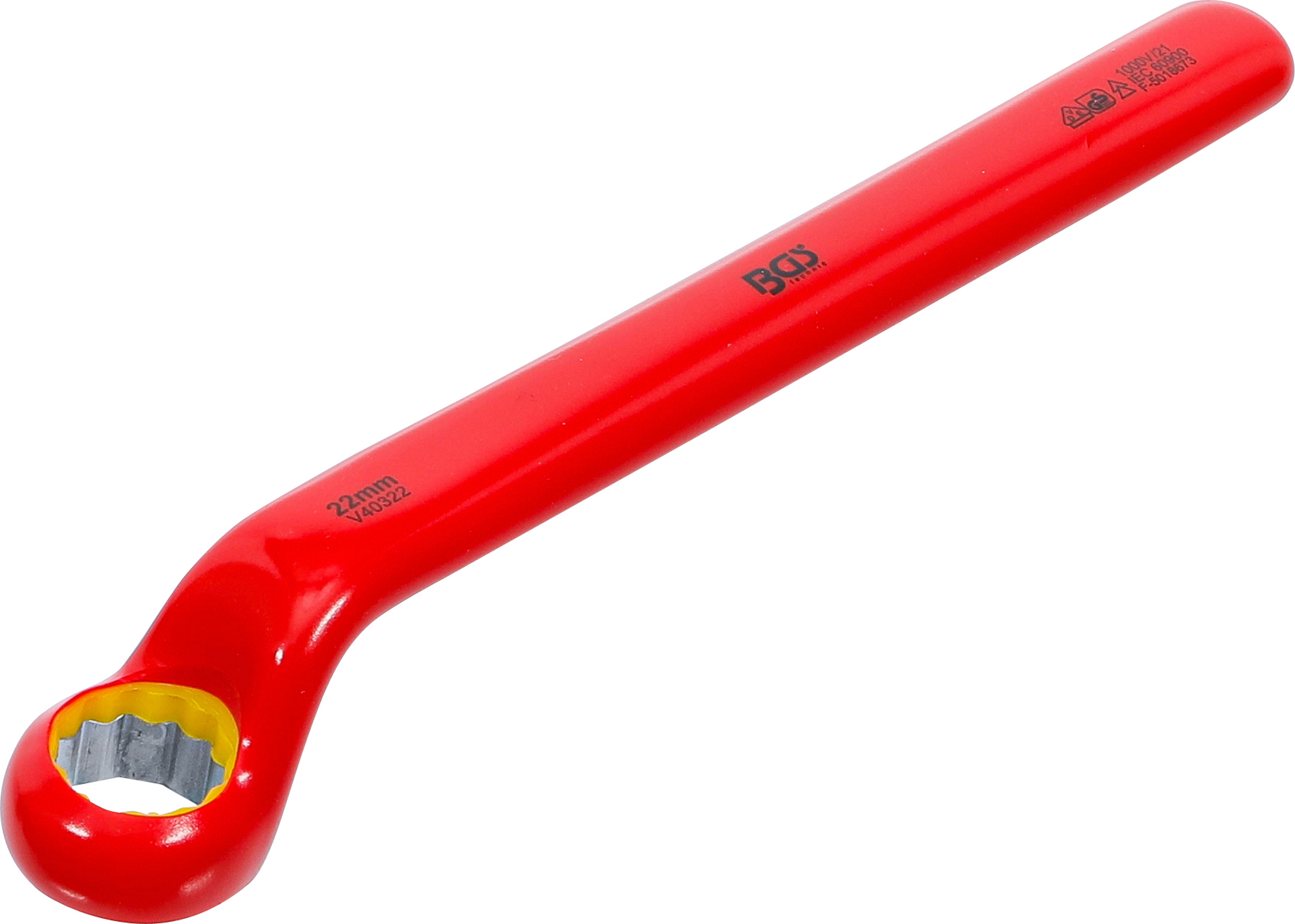 BGS VDE-Einringschlüssel | tief gekröpft | SW 22 mm