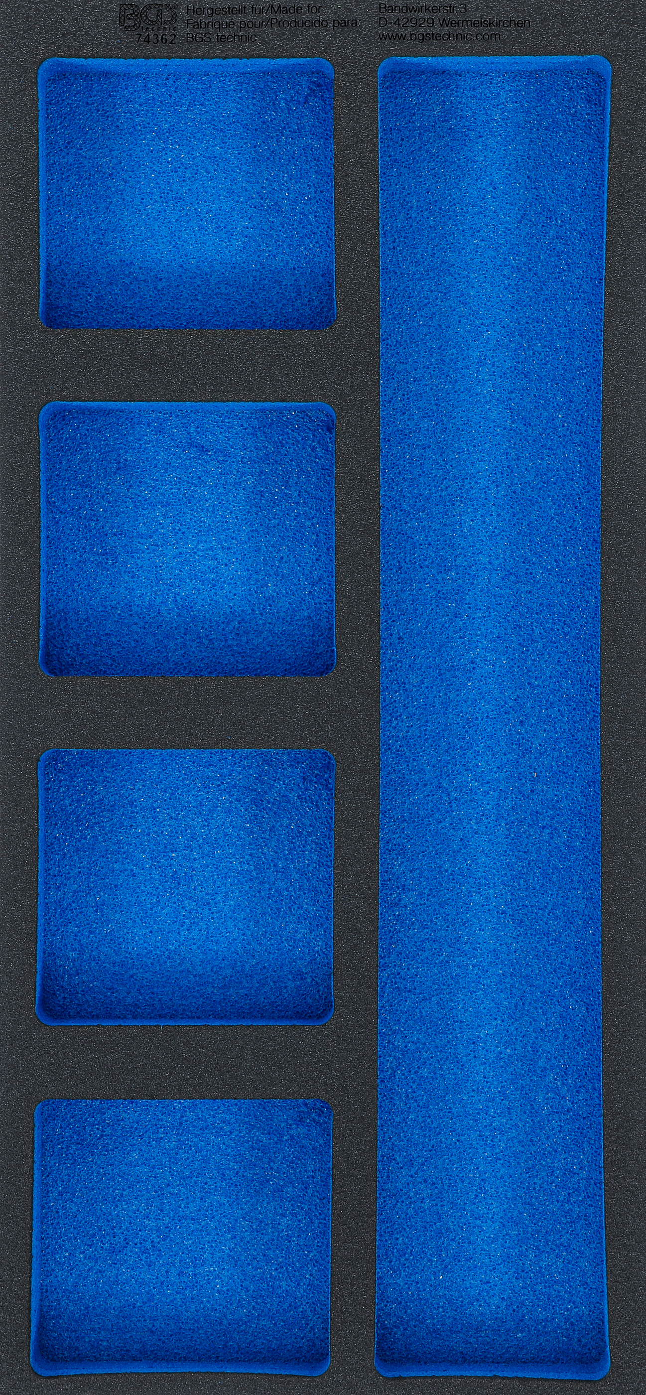BGS Werkstattwageneinlage 1/3, leer: 5 Ablagefächer | 408 x 189 x 32 mm