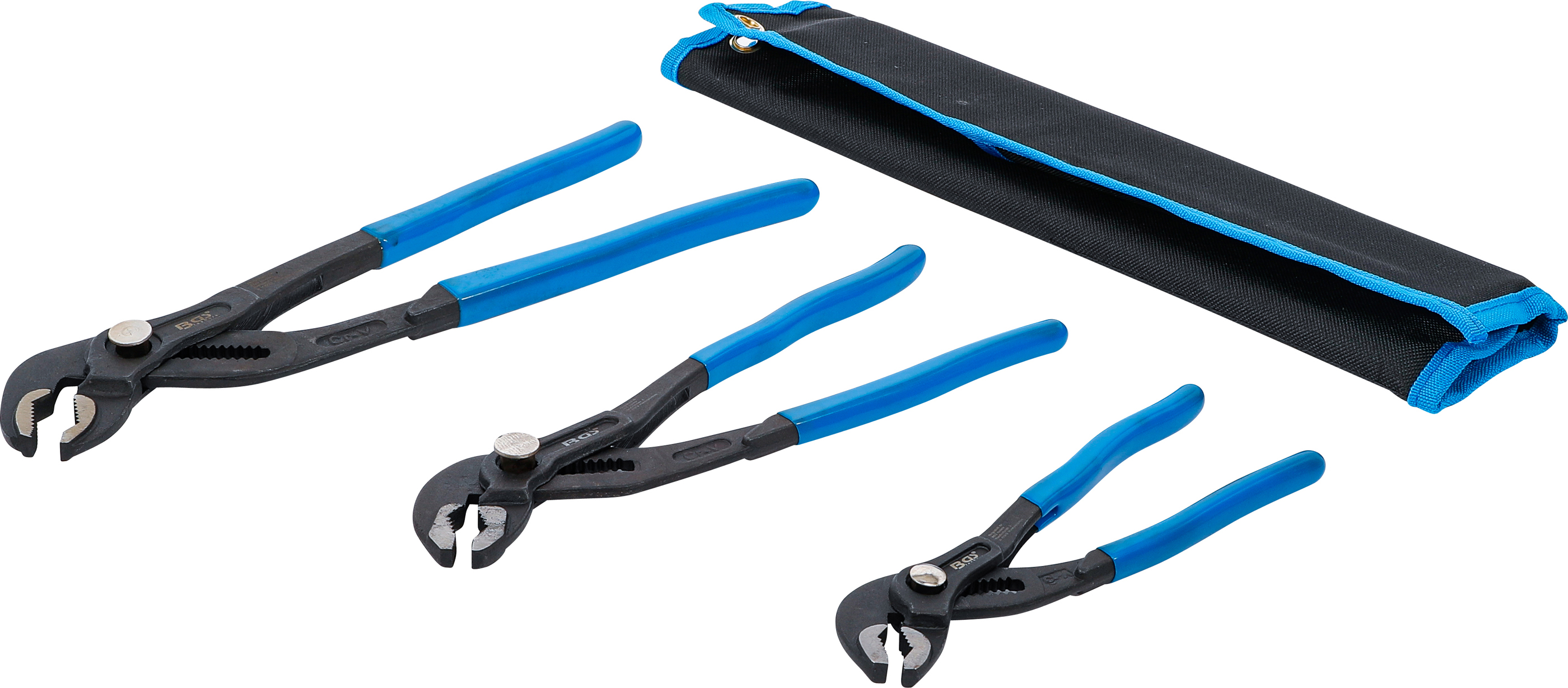 BGS Wasserpumpenzangen-Satz | arretierbar | 175 / 240 / 300 mm | 3-tlg.