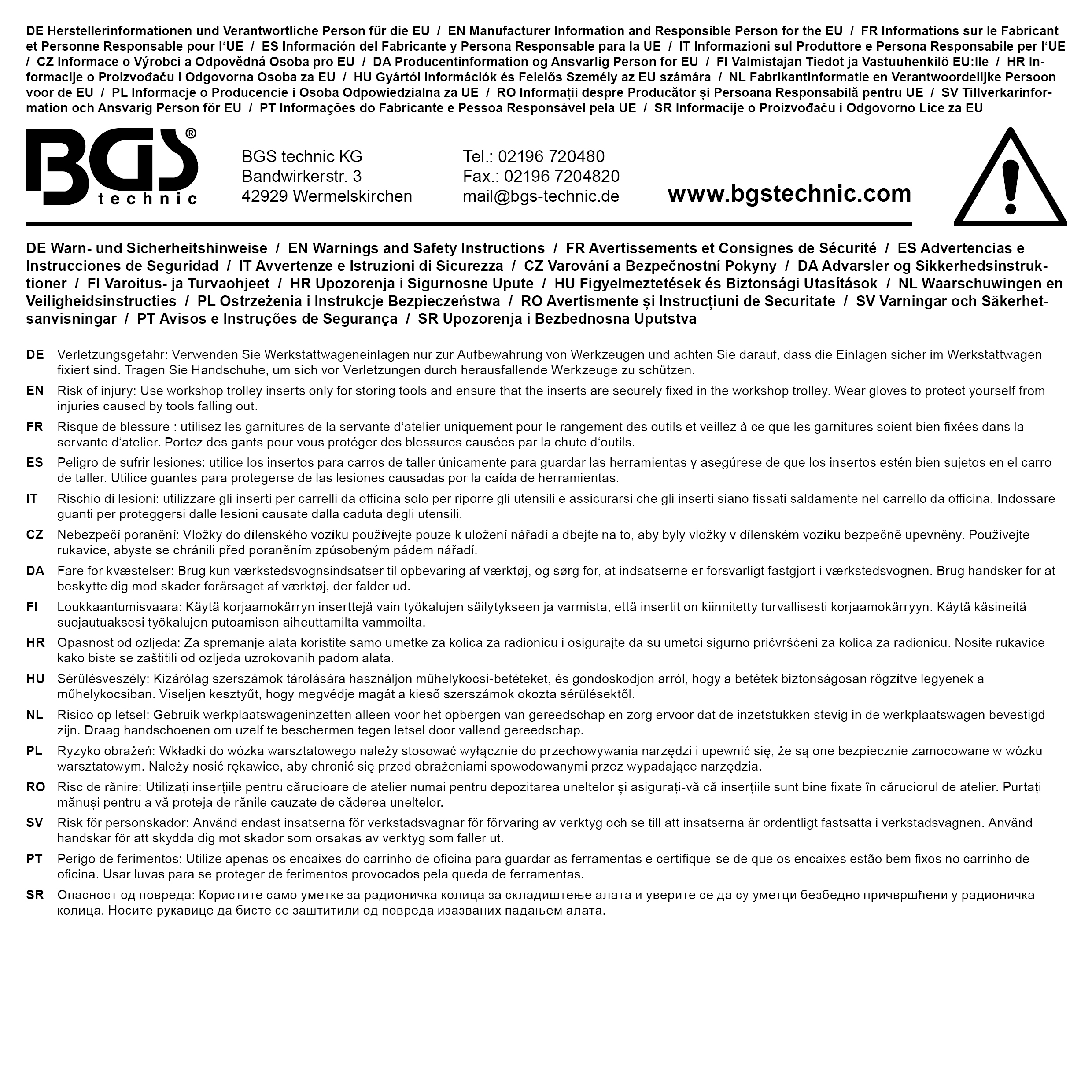 BGS Werkstattwageneinlage 1/6: Spannwerkzeug-Satz für Gewindeschneider | 6-tlg.