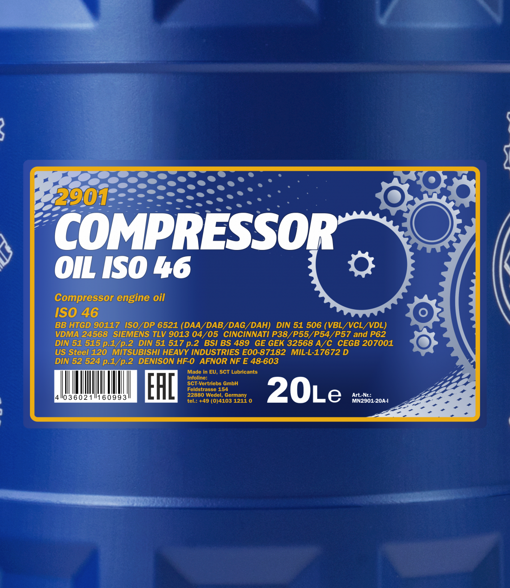 Mannol 2901 Compressor Oil ISO 46 20 Liter