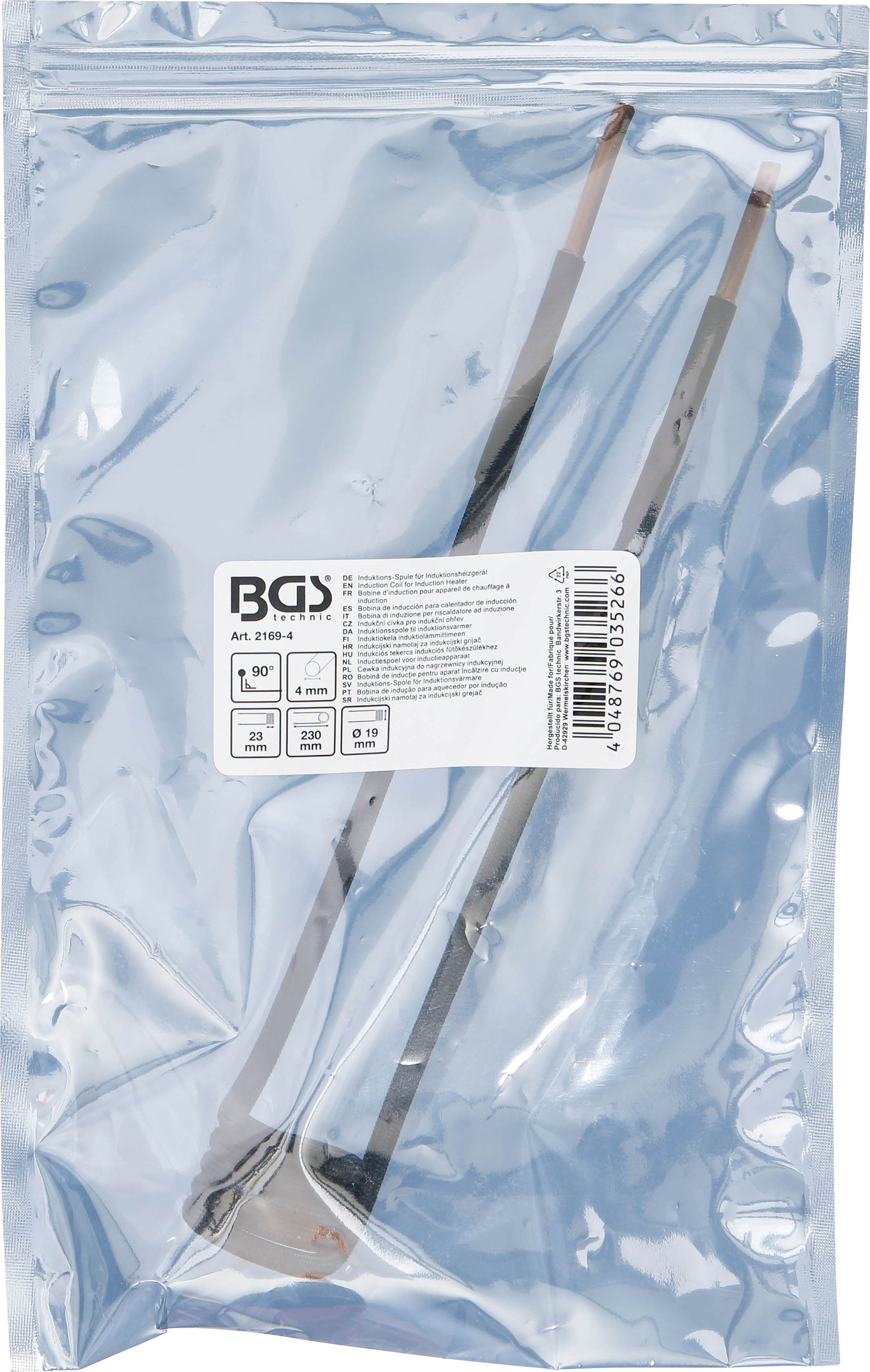 BGS Induktions-Spule für Induktionsheizgerät | 19 mm | 90° abgewinkelt | für Art. 2169, 3390, 3391