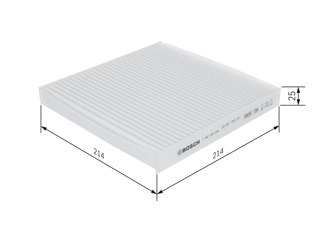 Filter, Innenraumluft “BOSCH Partikelfilter , 214 mm, 214 mm”