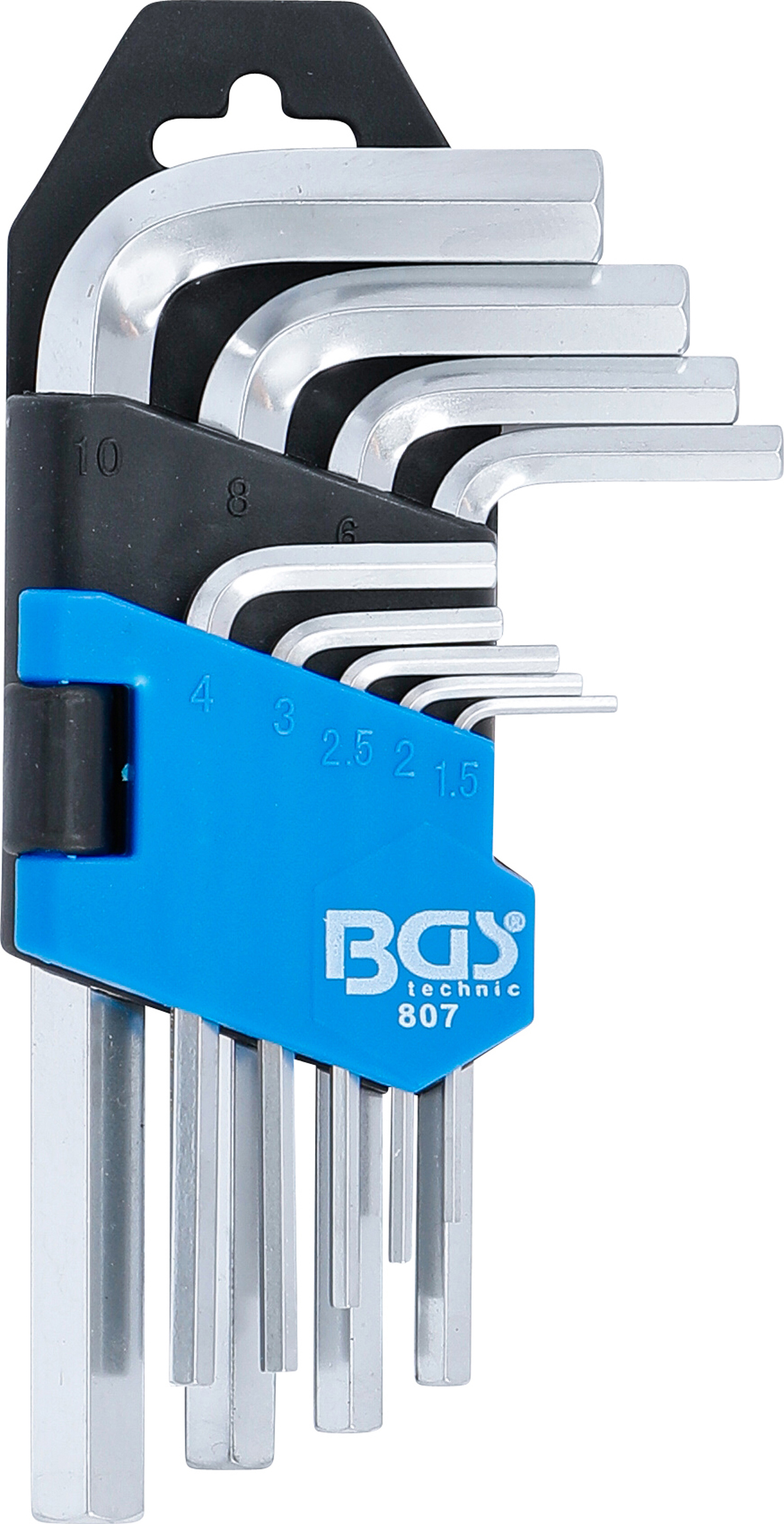 BGS Winkelschlüssel-Satz | kurz | Innensechskant 1,5 - 10 mm | 9-tlg.