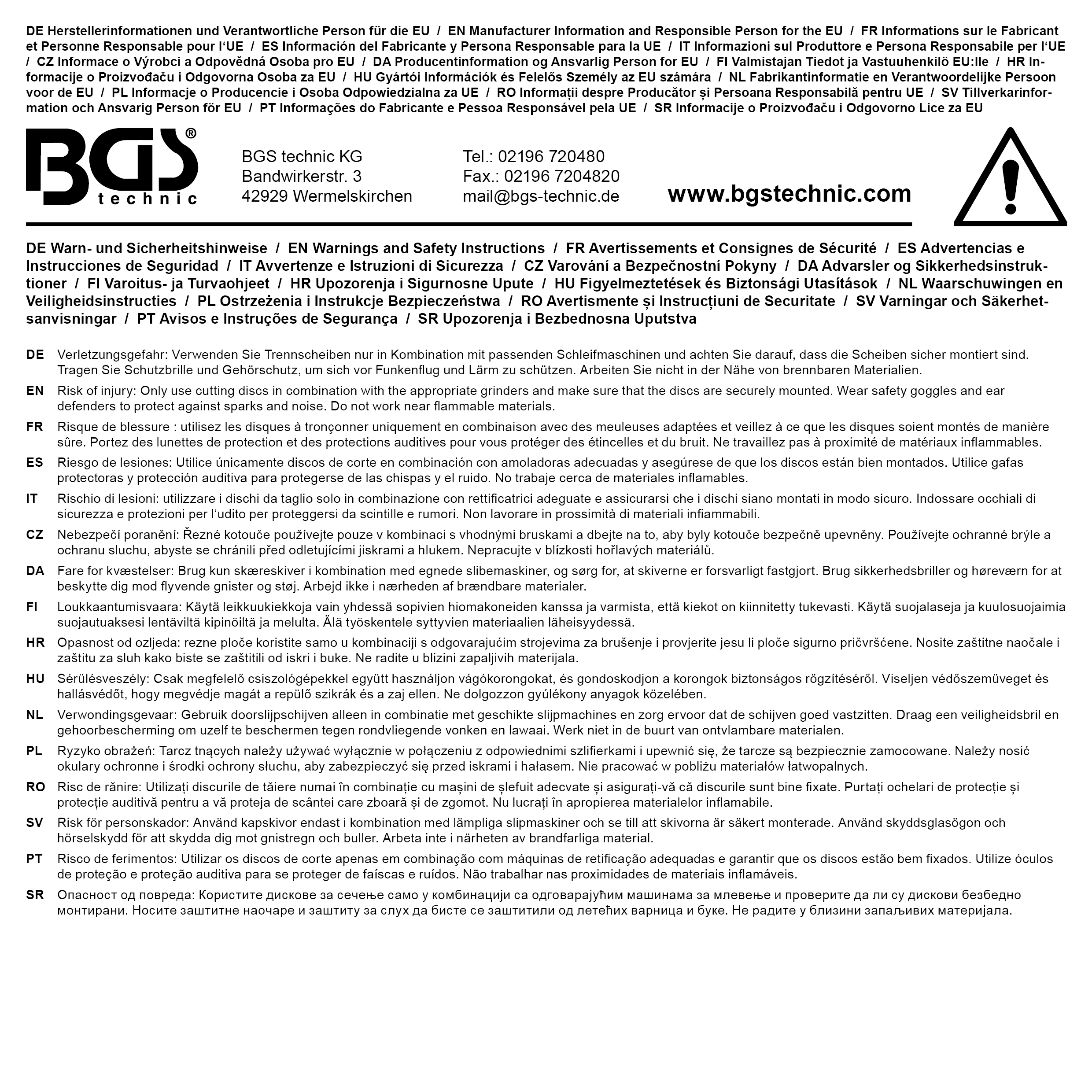 BGS Trennscheiben-Satz | für Edelstahl | Ø 75 x 1,0 x 10 mm | 5-tlg.