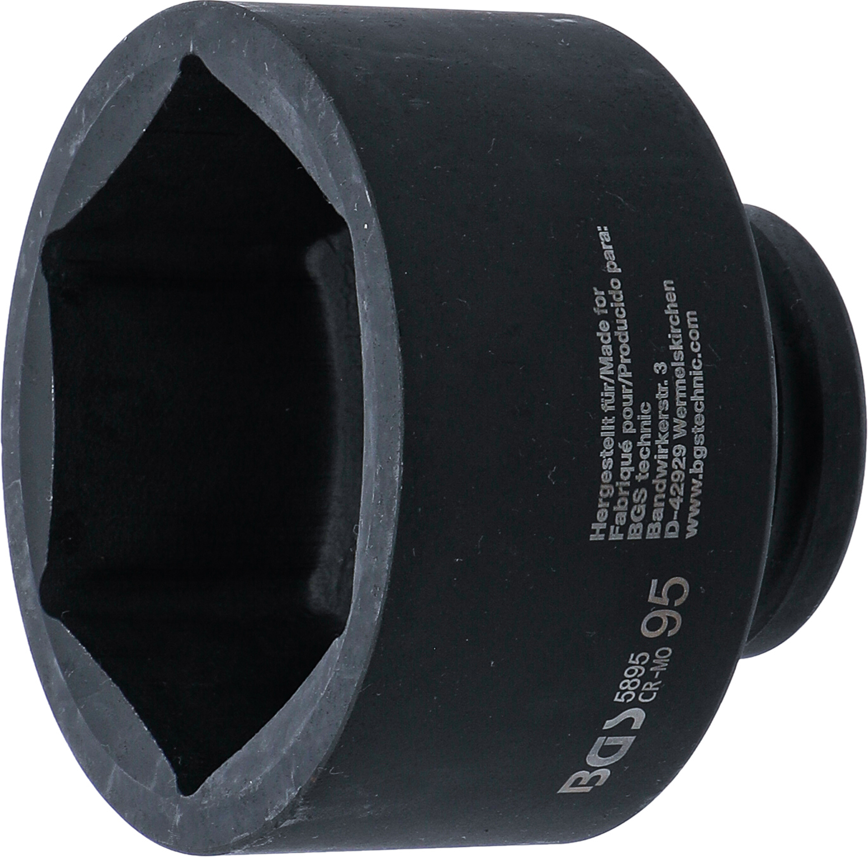 BGS Kraft-Steckschlüssel-Einsatz Sechskant | Antrieb Innenvierkant 25 mm (1") | SW 95 mm