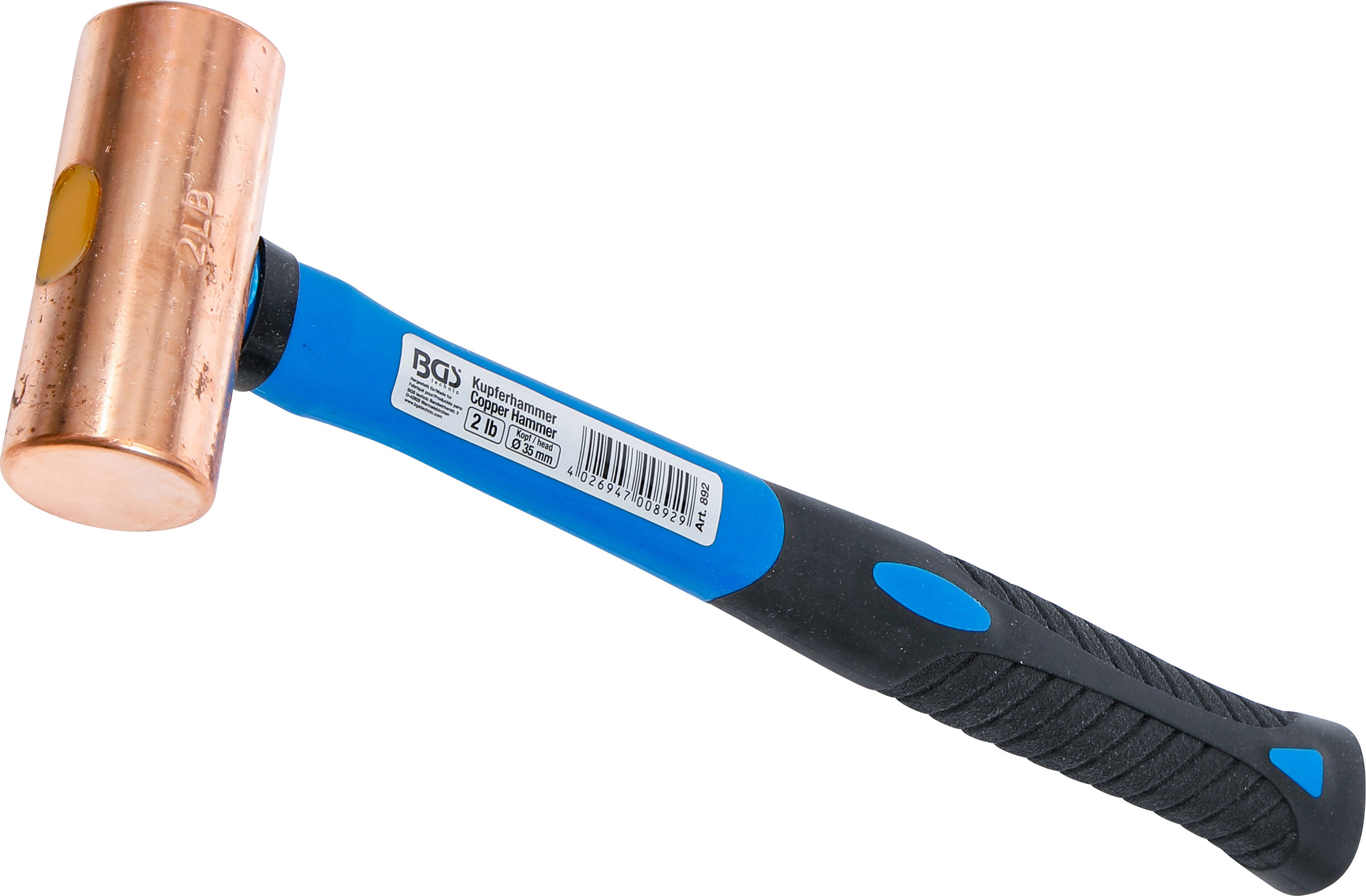 BGS Kupferhammer | Fiberglasstiel | Ø 35 mm | 907 g (2 lb) - Kopf