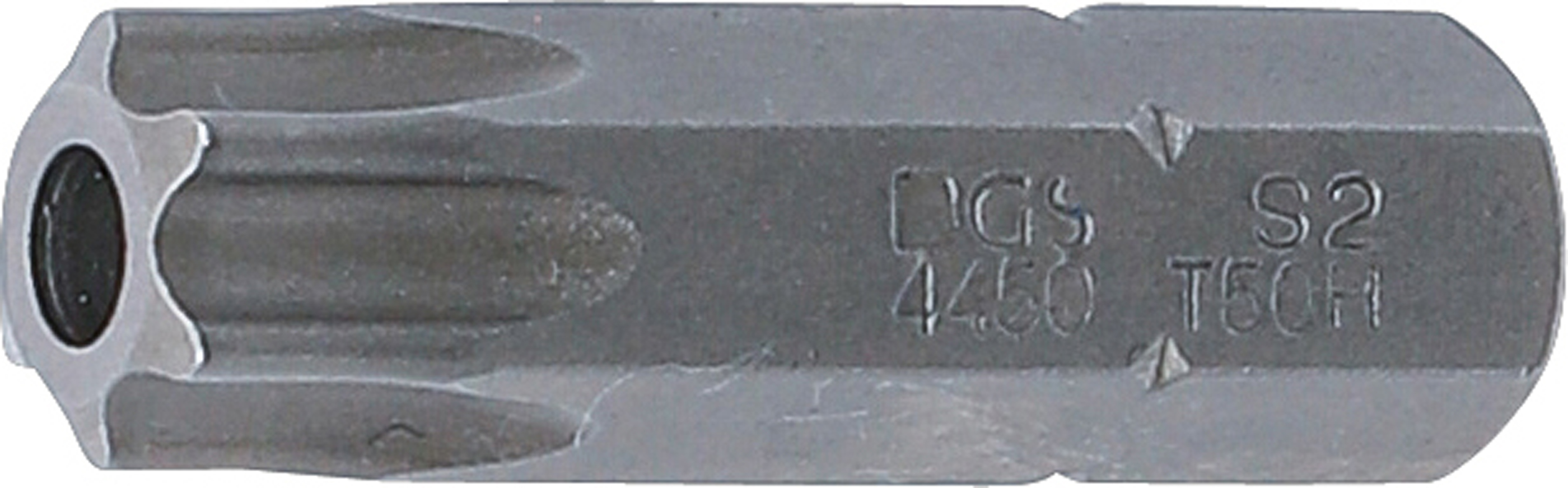 BGS Bit | Länge 30 mm | Antrieb Außensechskant 8 mm (5/16") | T-Profil (für Torx) mit Bohrung T50