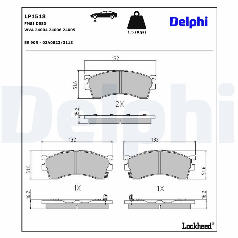 Bremsbelagsatz, Scheibenbremse