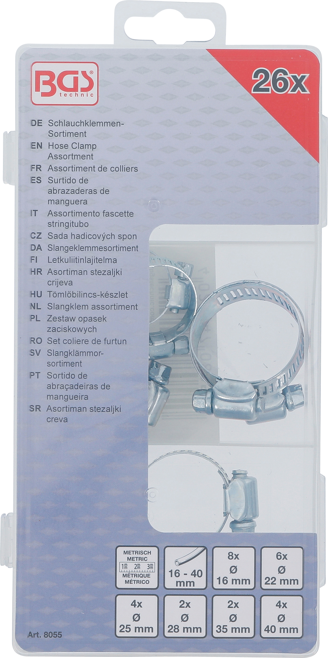 BGS Schlauchklemmen-Sortiment | Ø 16 - 40 mm | 26-tlg.
