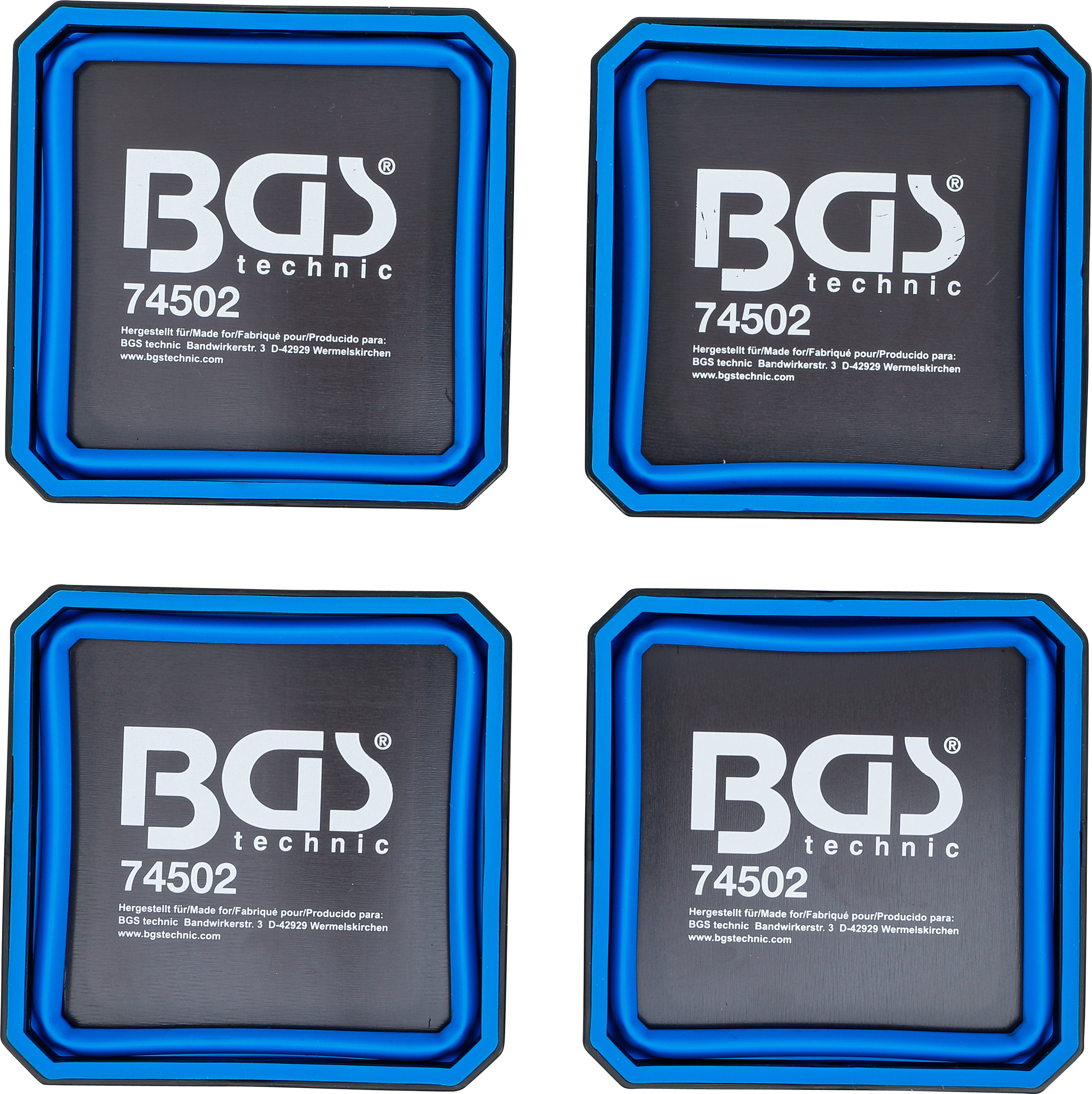 BGS Magnet-Haftschalen-Satz | Silikon | faltbar | 115 x 115 x 50 mm | 4-tlg.