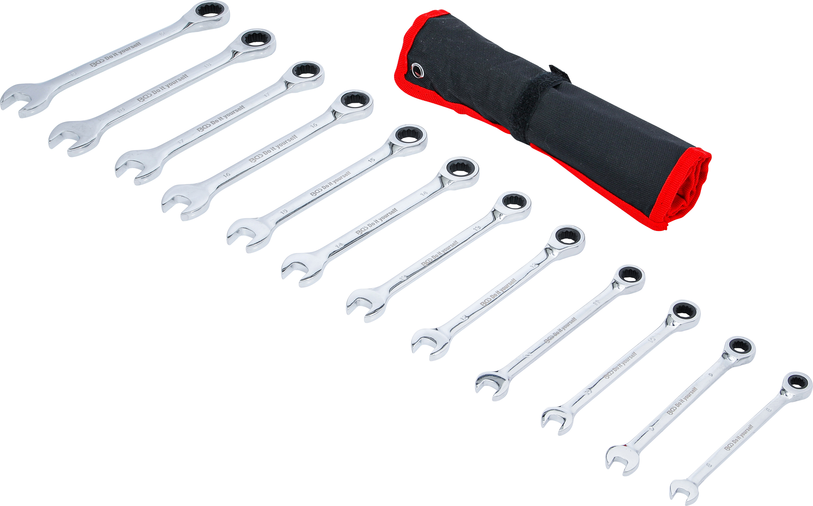 BGS Ratschenring-Maulschlüssel-Satz | SW 8 - 19 mm | 12-tlg.