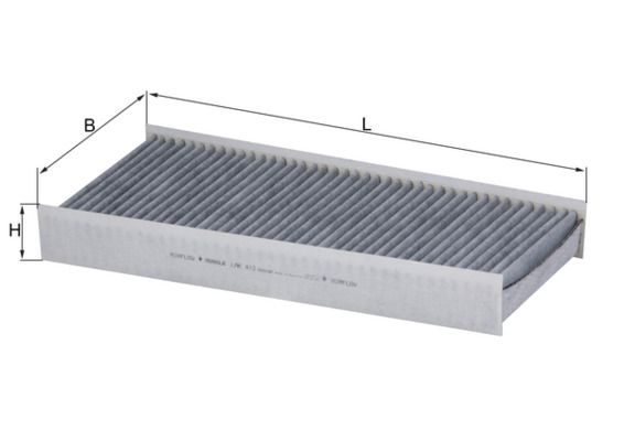 Filter, Innenraumluft “KNECHT Aktivkohlefilter , LA 412 , 376 mm”