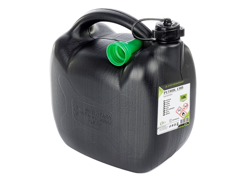 Carmotion Benzinkanister Reservekanister Kraftstoffkanister Kunststoff Oval Schwarz 10 Liter