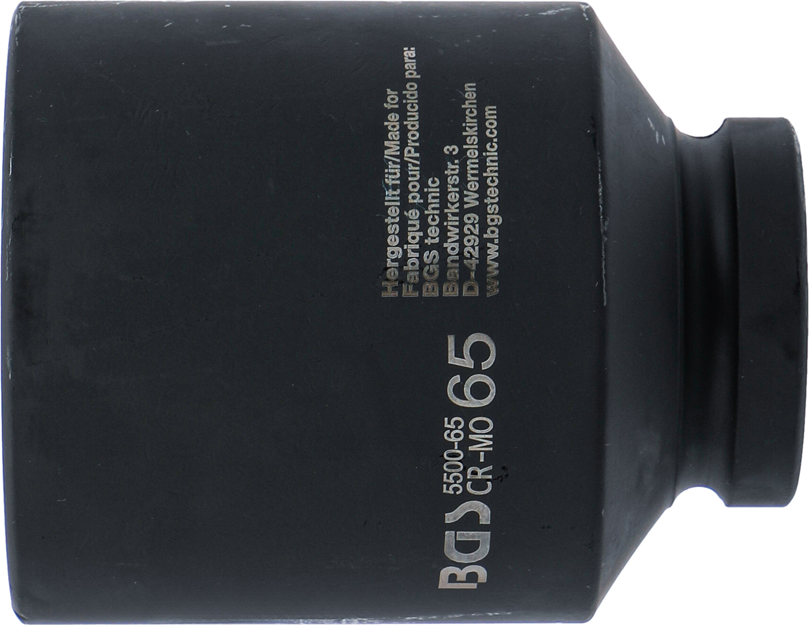 BGS Kraft-Steckschlüssel-Einsatz Sechskant, tief | Antrieb Innenvierkant 25 mm (1") | SW 65 mm