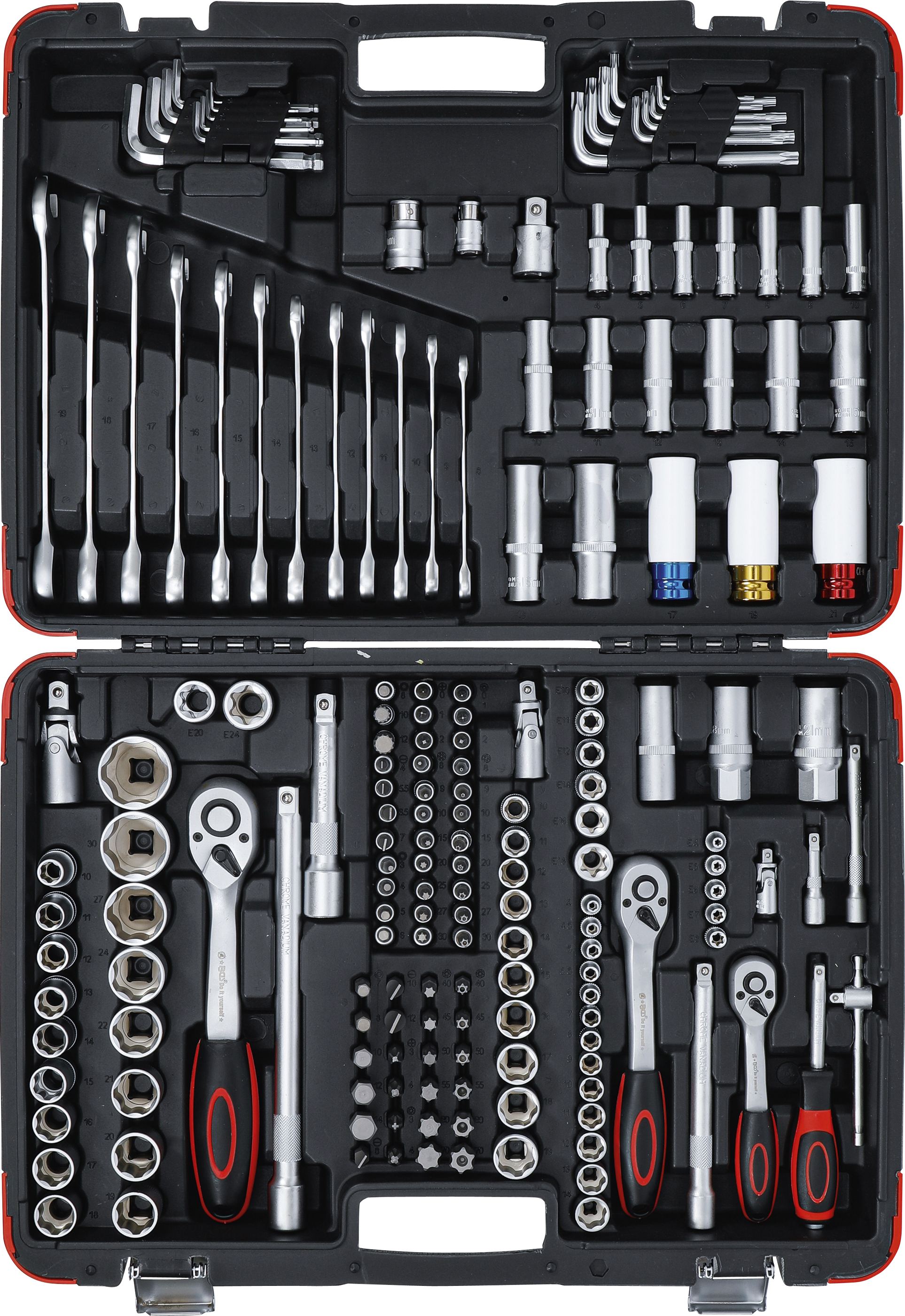 BGS Steckschlüssel-Satz | Antrieb 6,3 mm (1/4") / 10 mm (3/8") / 12,5 mm (1/2") | 176-tlg.