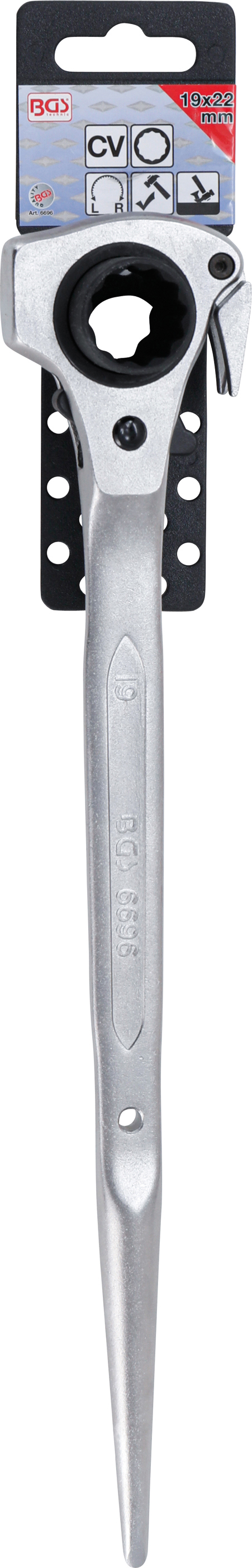BGS Gerüstbauer-Knarre | 4-in-1 | SW 19 x 22 mm