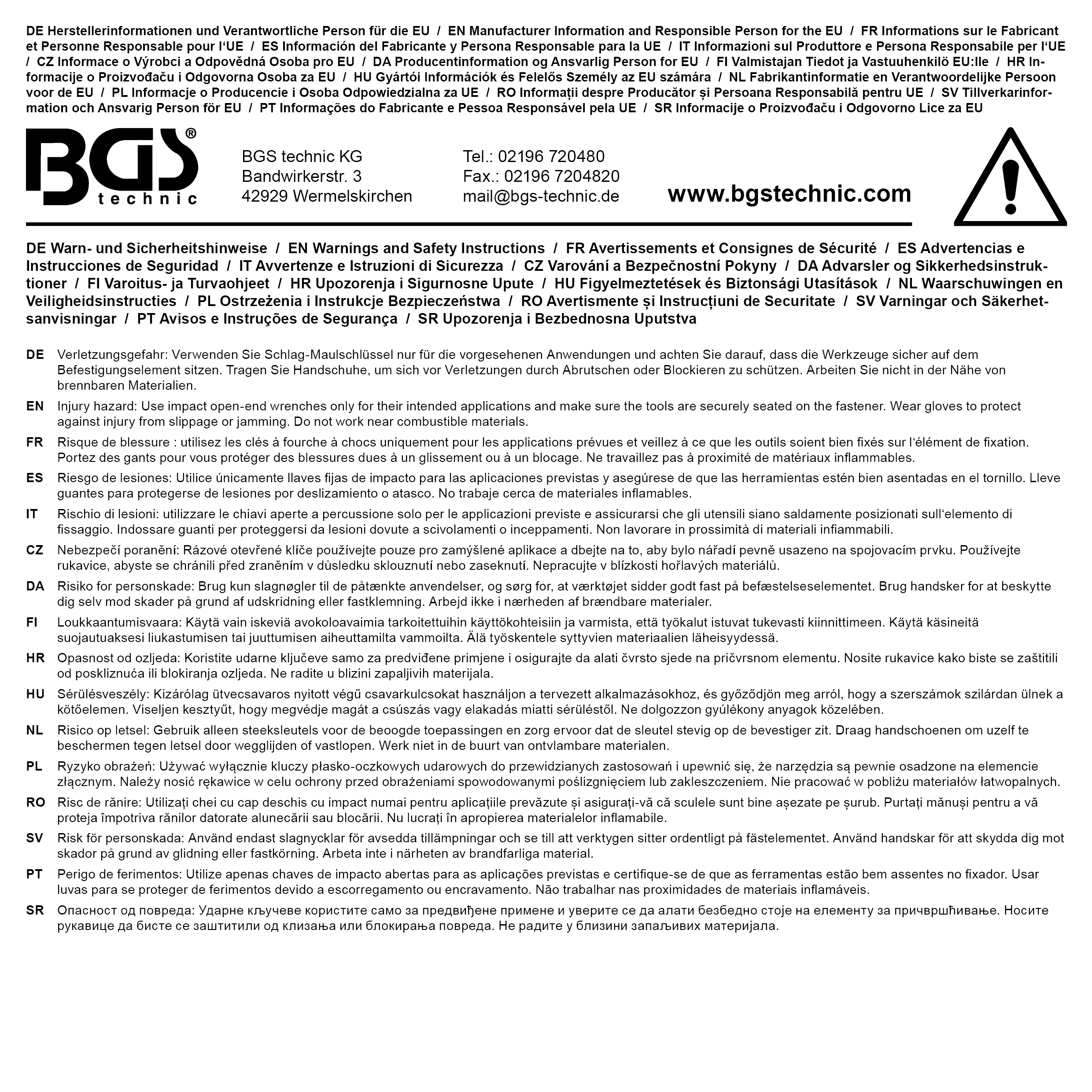 BGS Schlag-Maulschlüssel | SW 50 mm