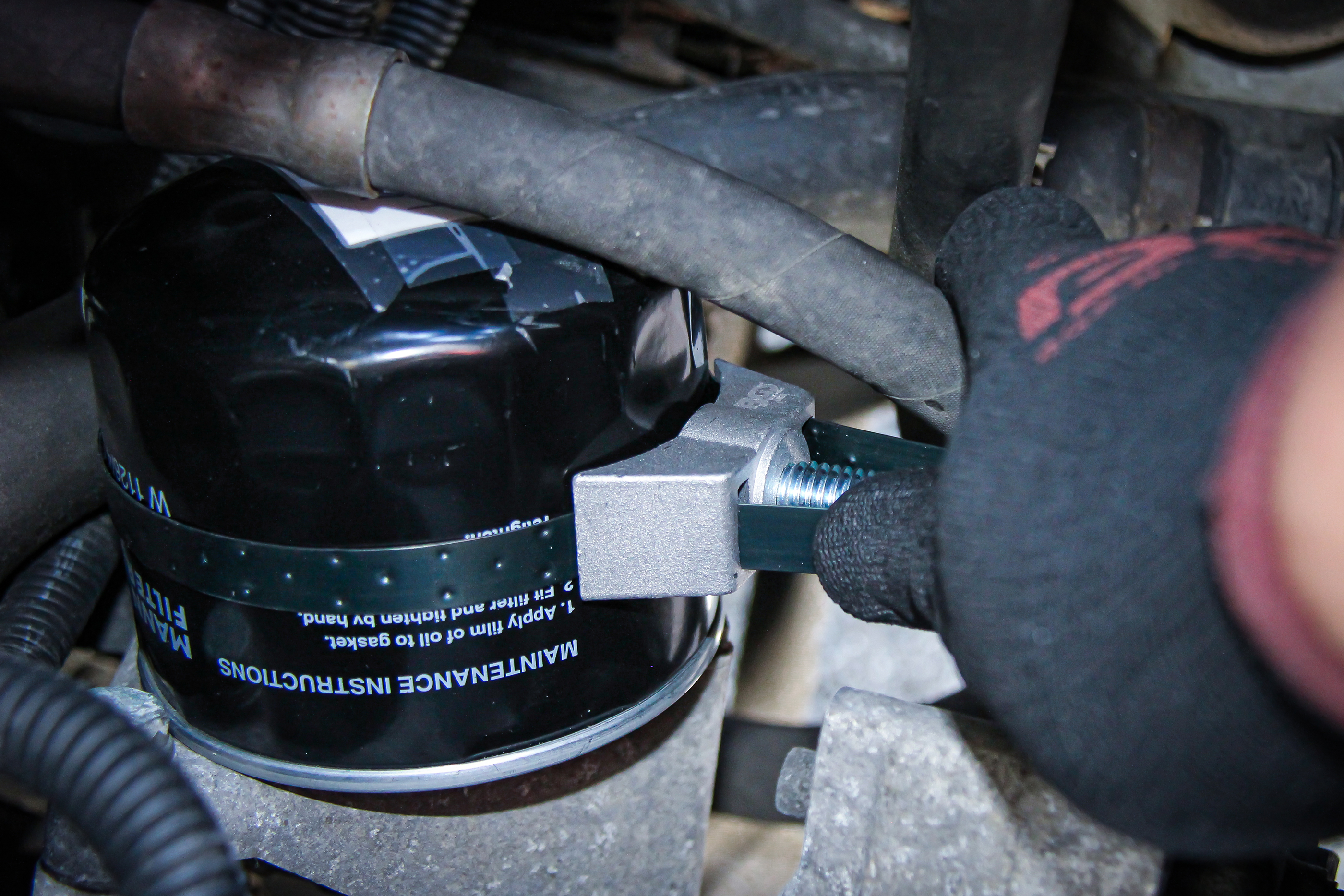 BGS Ölfilter-Bandschlüssel | Federbandstahl | Alu-Druckguss | Ø 60 - 105 mm