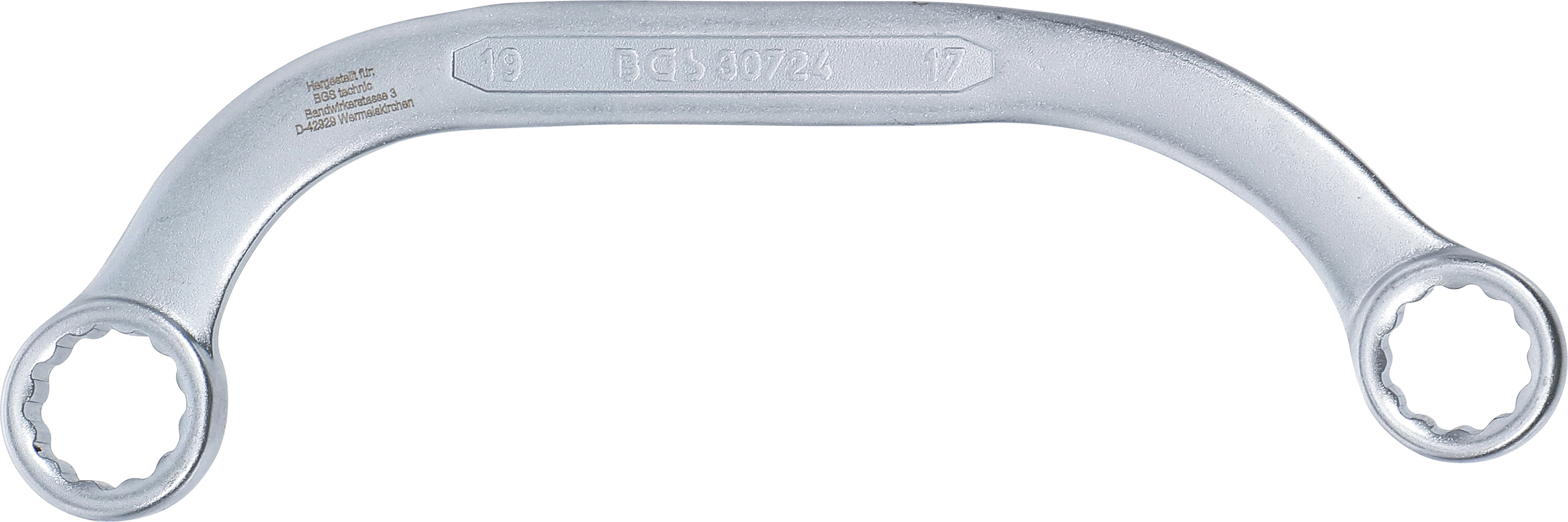 BGS C-Form Doppel-Ringschlüssel Zwölfkant | SW 17 x 19 mm