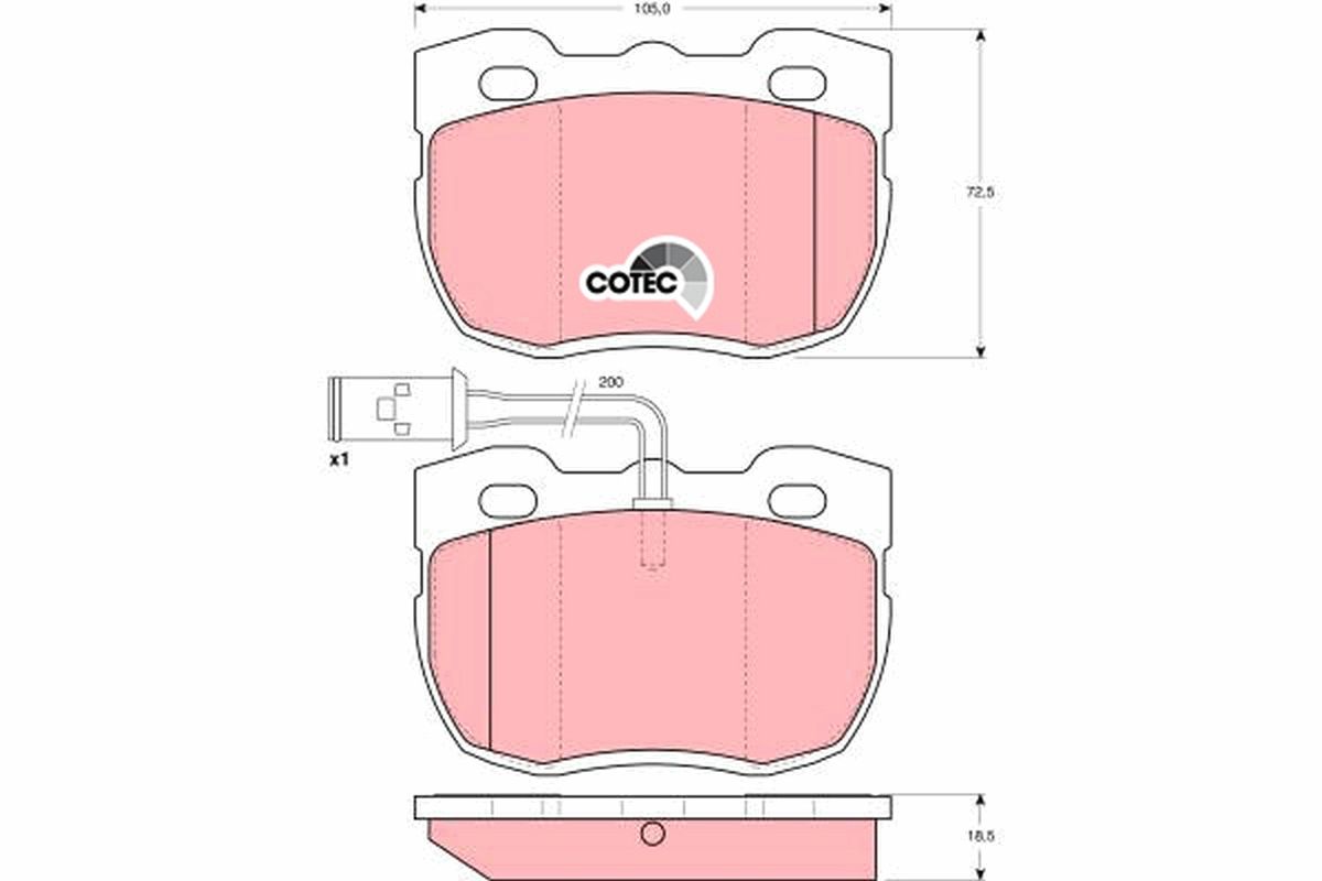 Bremsbelagsatz, Scheibenbremse
