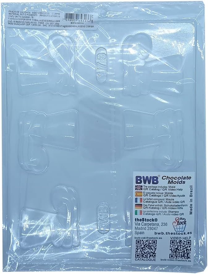 BWB 173 Form Bonbonform Weihnachten Mittlerer Stiefel für heiße Schokolade Einfache Form mit 6 Löchern 60g Material PET Kunststoff Transparent Dreidimensionale Pralinen Zubehör Backutensilien