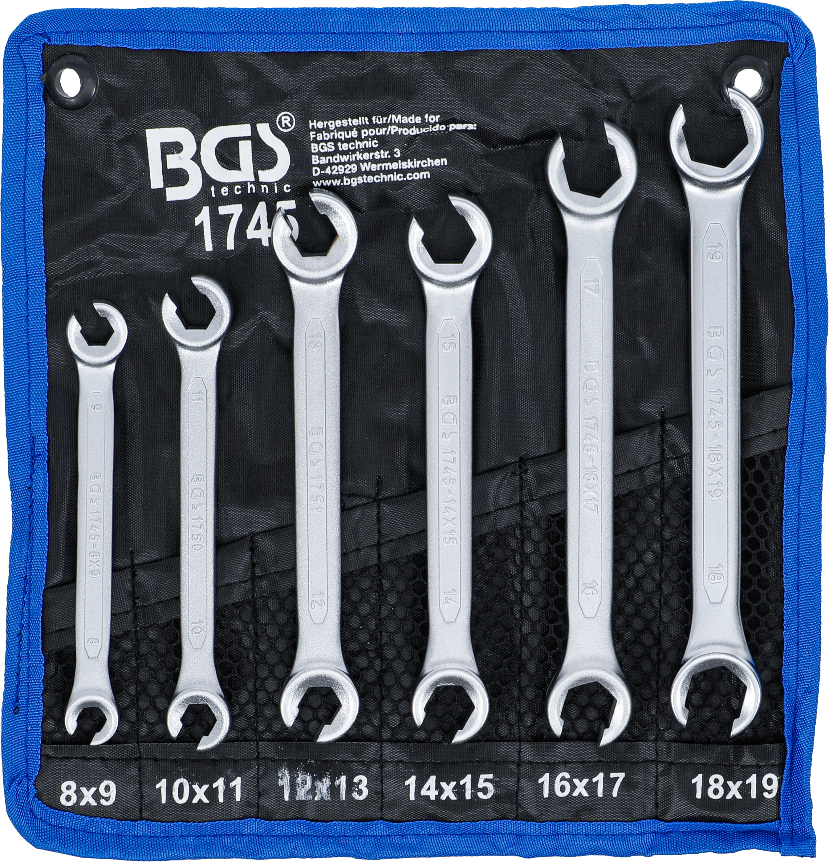 BGS Offener Doppel-Ringschlüssel-Satz | SW 8 x 9 - 18 x 19 mm | 6-tlg.