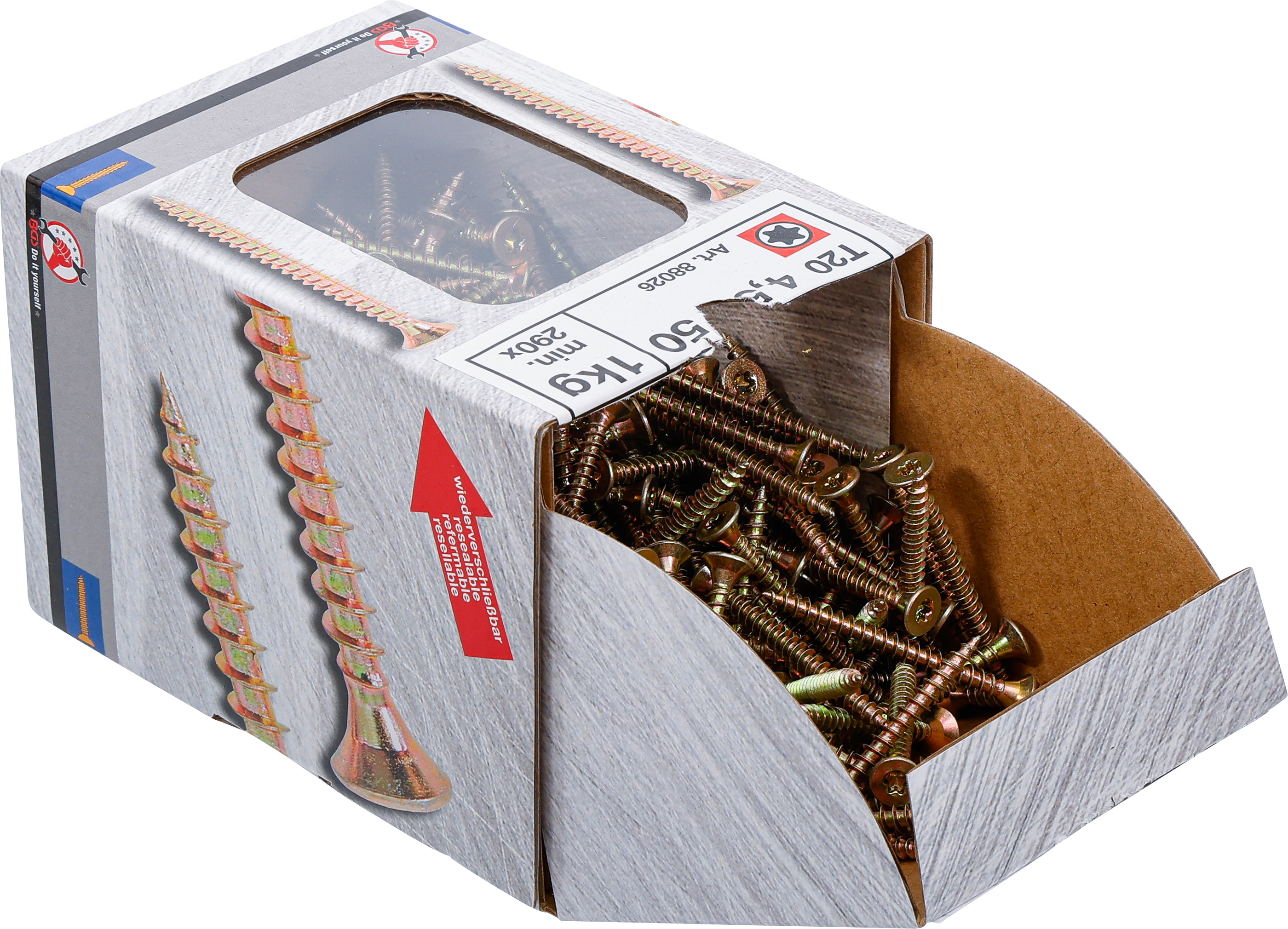 BGS Mehrzweckschrauben | T-Profil ( für Torx) T20 | 4,5 x 50 mm | 1 kg / 290 Stück