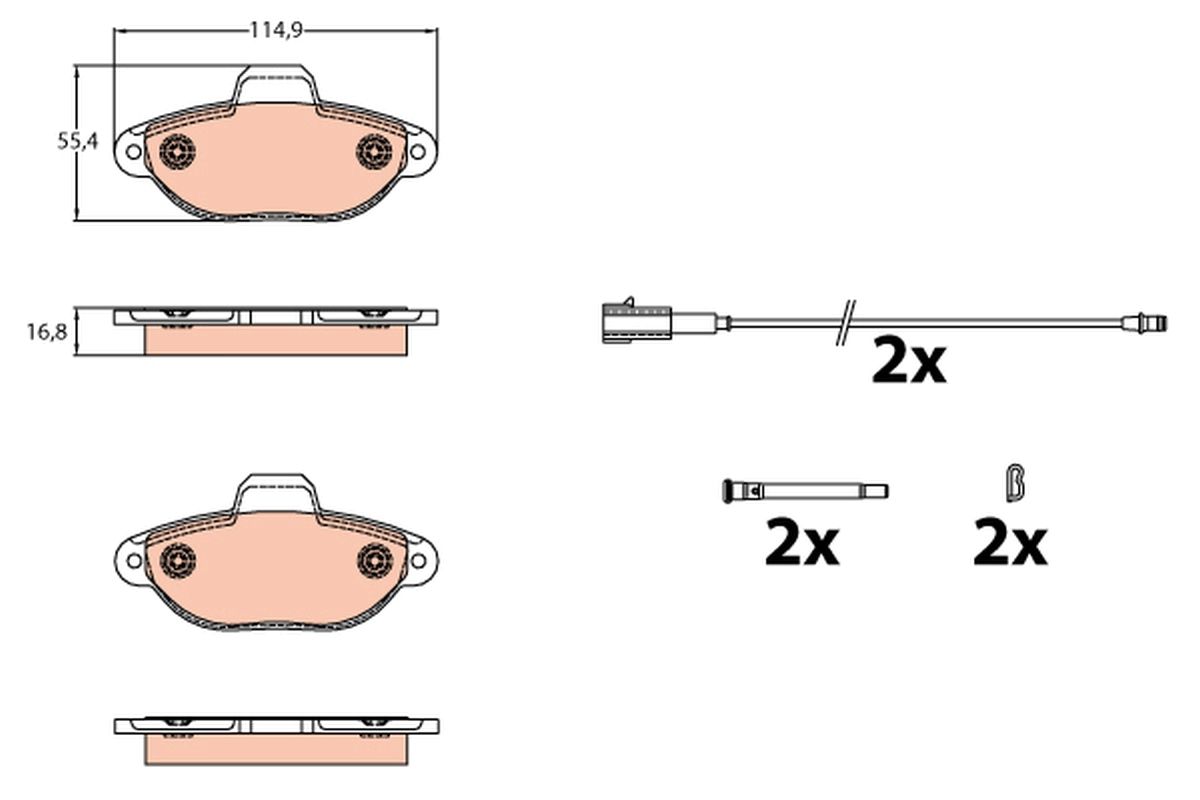 Bremsbelagsatz, Scheibenbremse