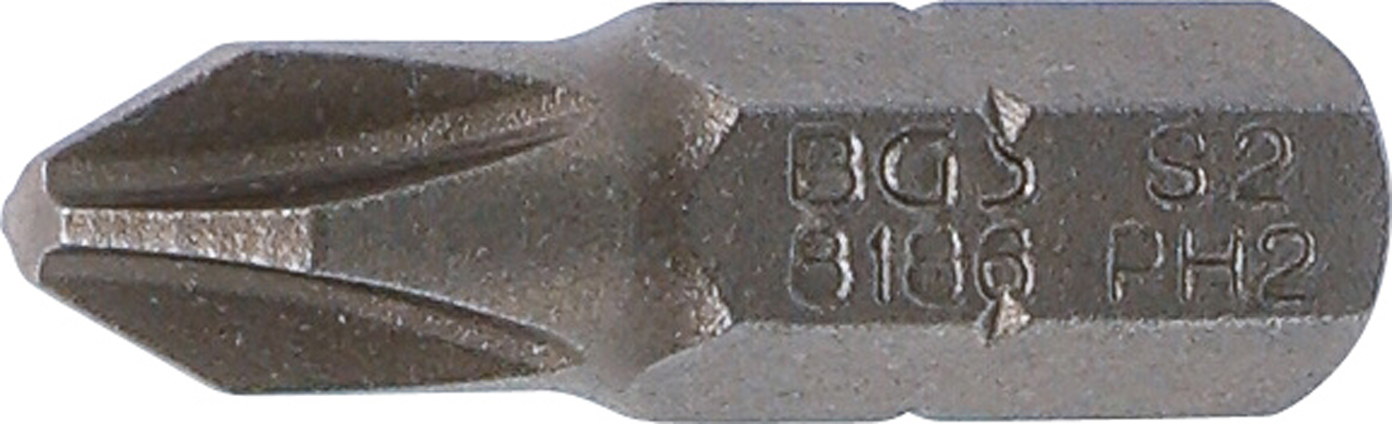 BGS Bit | Länge 25 mm | Antrieb Außensechskant 6,3 mm (1/4") | Kreuzschlitz PH2