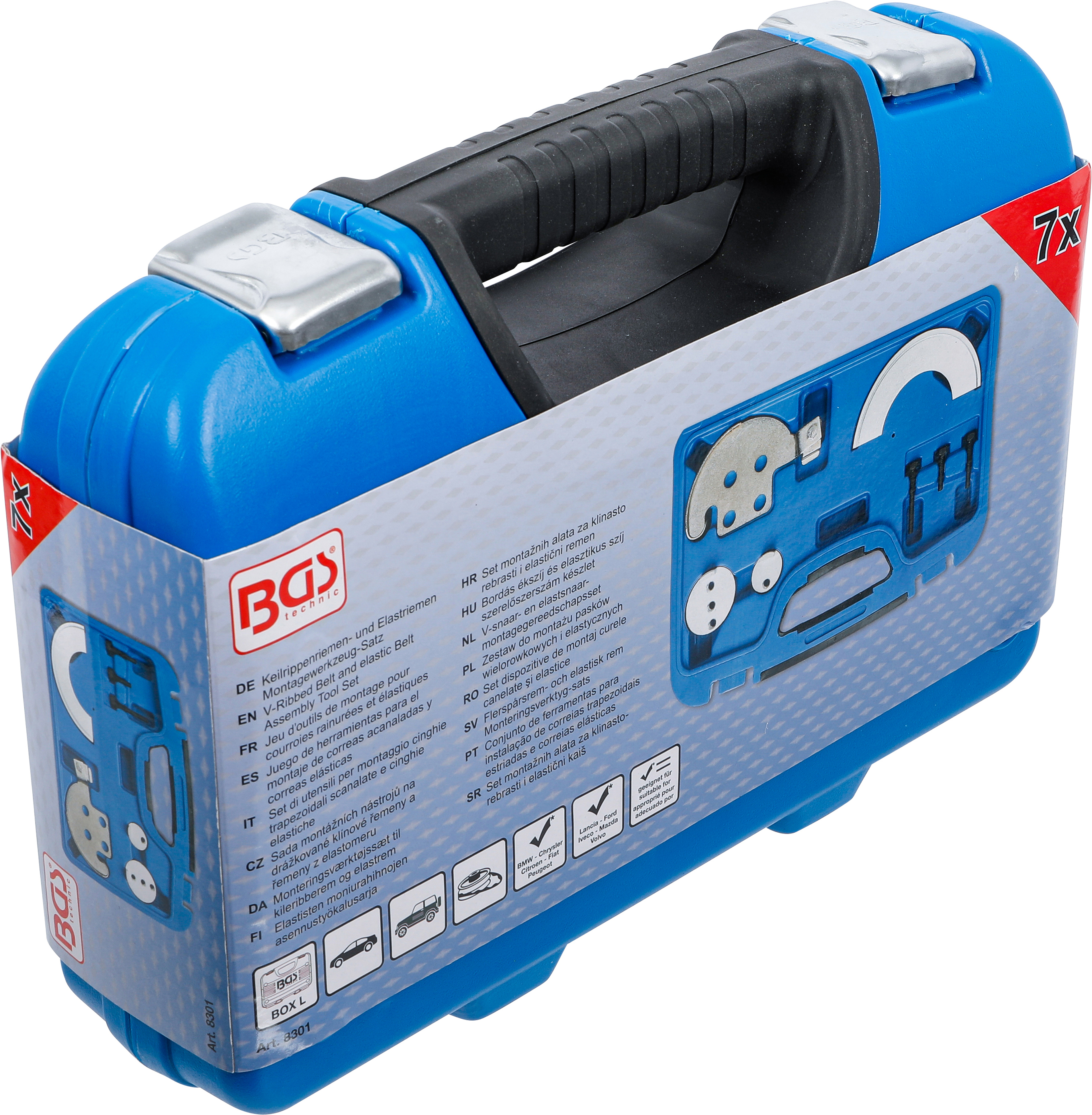 BGS Keilrippenriemen- und Elastriemen Montagewerkzeug-Satz | 7-tlg.