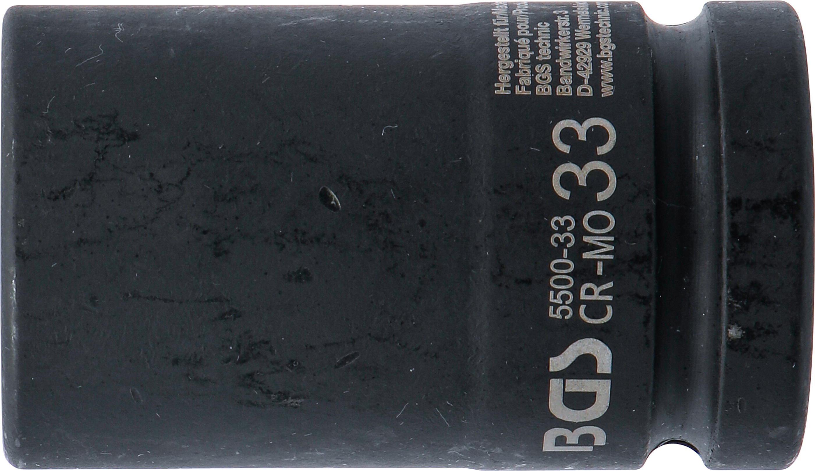 BGS Kraft-Steckschlüssel-Einsatz Sechskant, tief | Antrieb Innenvierkant 25 mm (1") | SW 33 mm