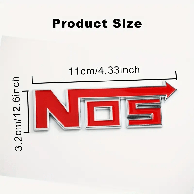 NOS Auto Emblem Nos Flasche 3D Sticker Schwarz 3,2x11 cm