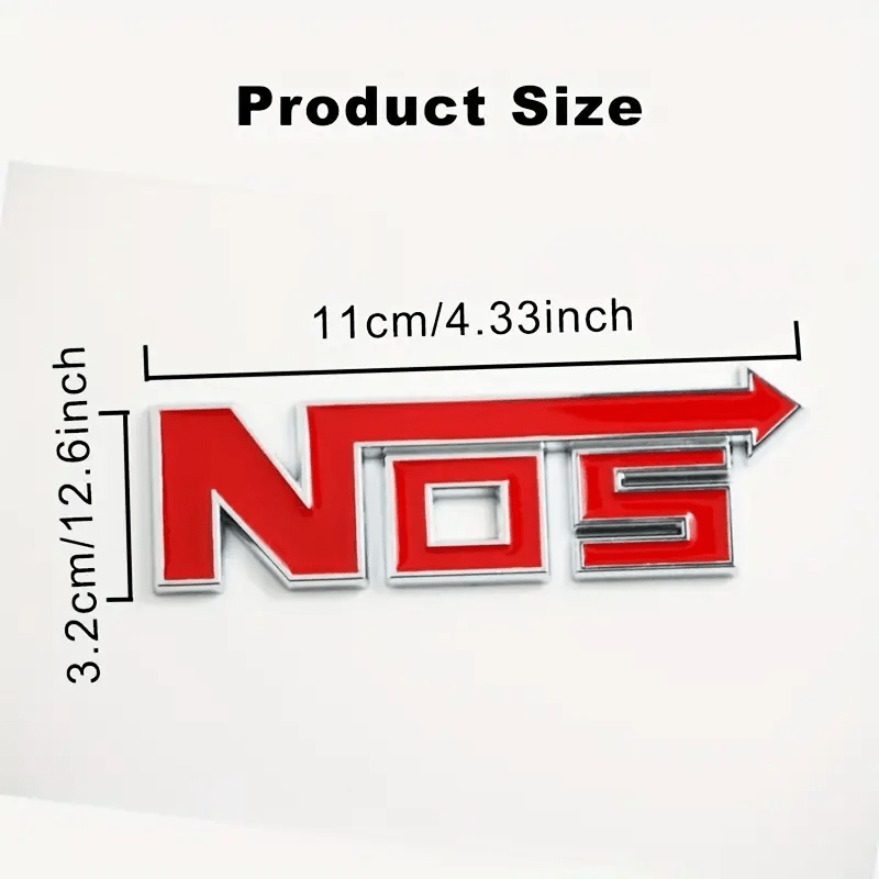 NOS Auto Emblem Nos Flasche 3D Sticker Rot 3,2x11 cm