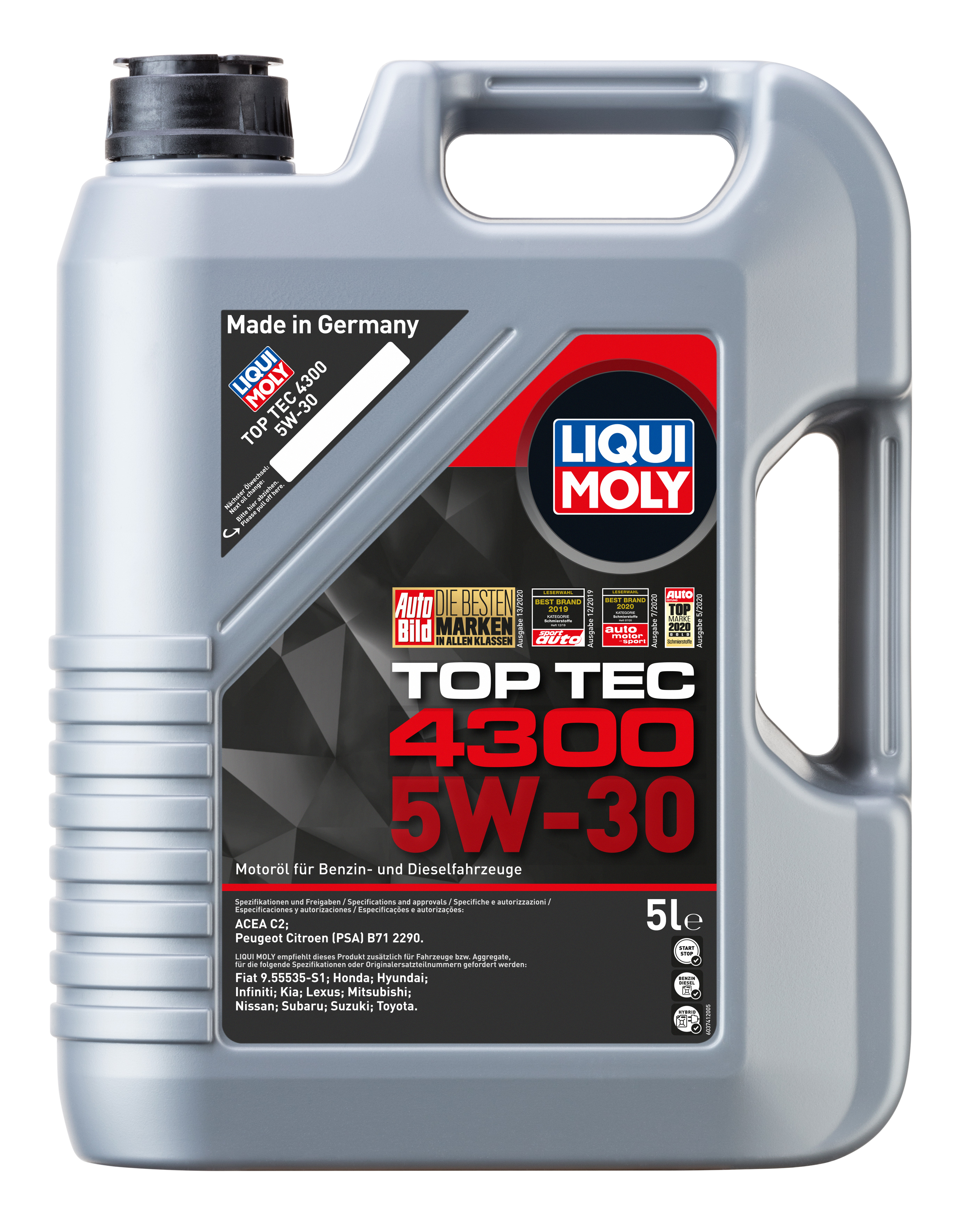 5W-30 Liqui Moly 3741 Top Tec 4300 Motoröl 5 Liter