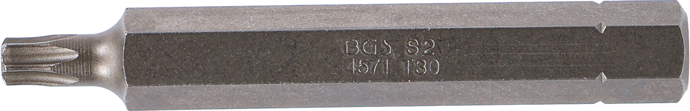 BGS Bit | Länge 75 mm | Antrieb Außensechskant 10 mm (3/8") | T-Profil (für Torx) T30