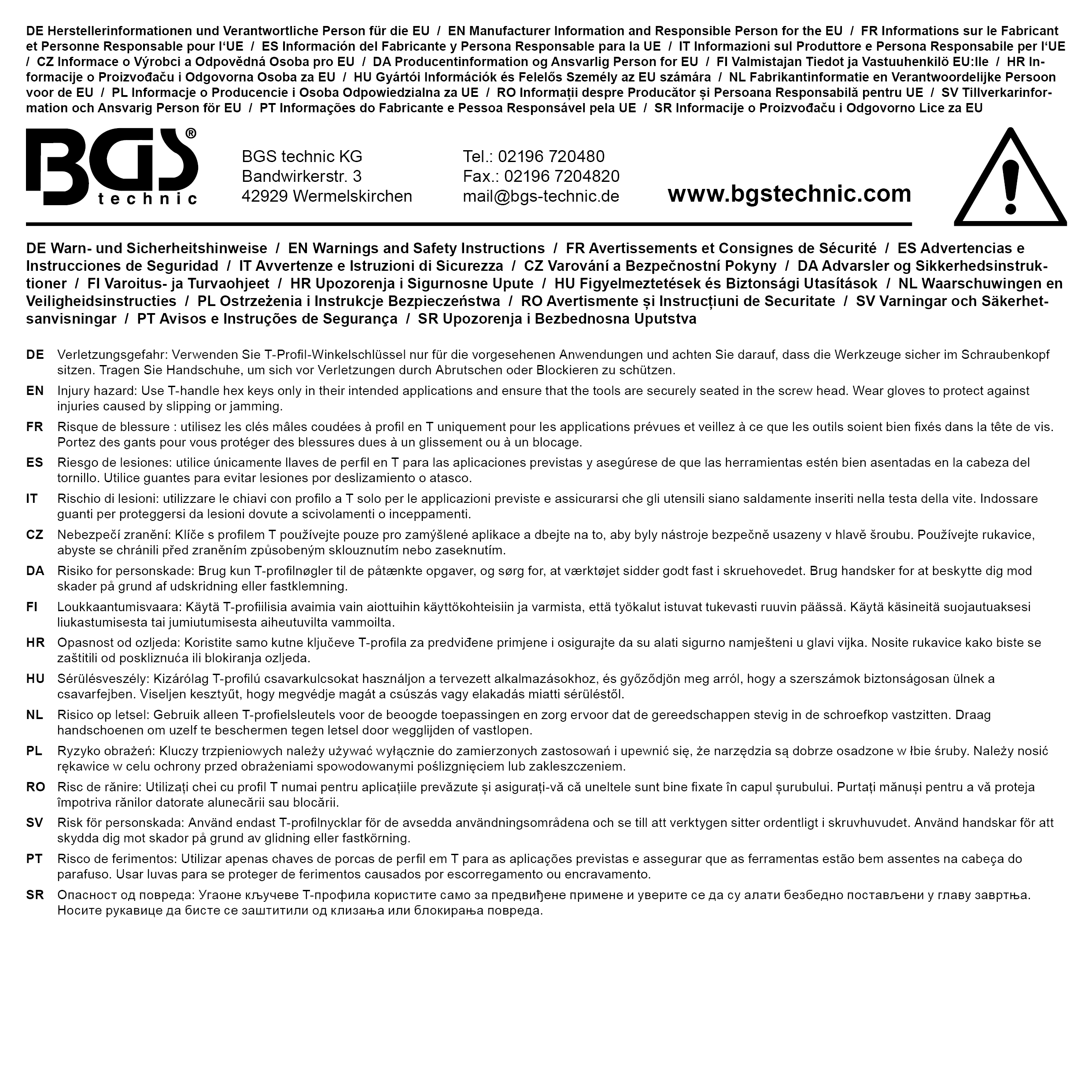 BGS Werkstattwageneinlage 1/3: Winkelschlüssel-Satz | extra lang | T-Profil (für Torx), T-Profil (für Torx) mit Bohrung, Innensechskant | 27-tlg.