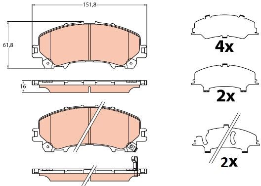 Bremsbelagsatz, Scheibenbremse